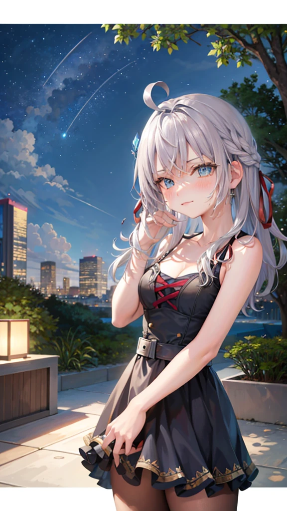 tmasterpiece,High quality CG illustration,cinematic lighting effects,Detalles faciales ultra detallados,ojos detallados,La mejor calidad en el mejor de los casos,Trabajo de nivel de obra maestra,Alyssa Kuru,1 girl,Bikini mariposa,Pelo largo y blanco,eOjos azules,Enfoque individual,desprecia a un espectador,Chapotea junto o en el mar。