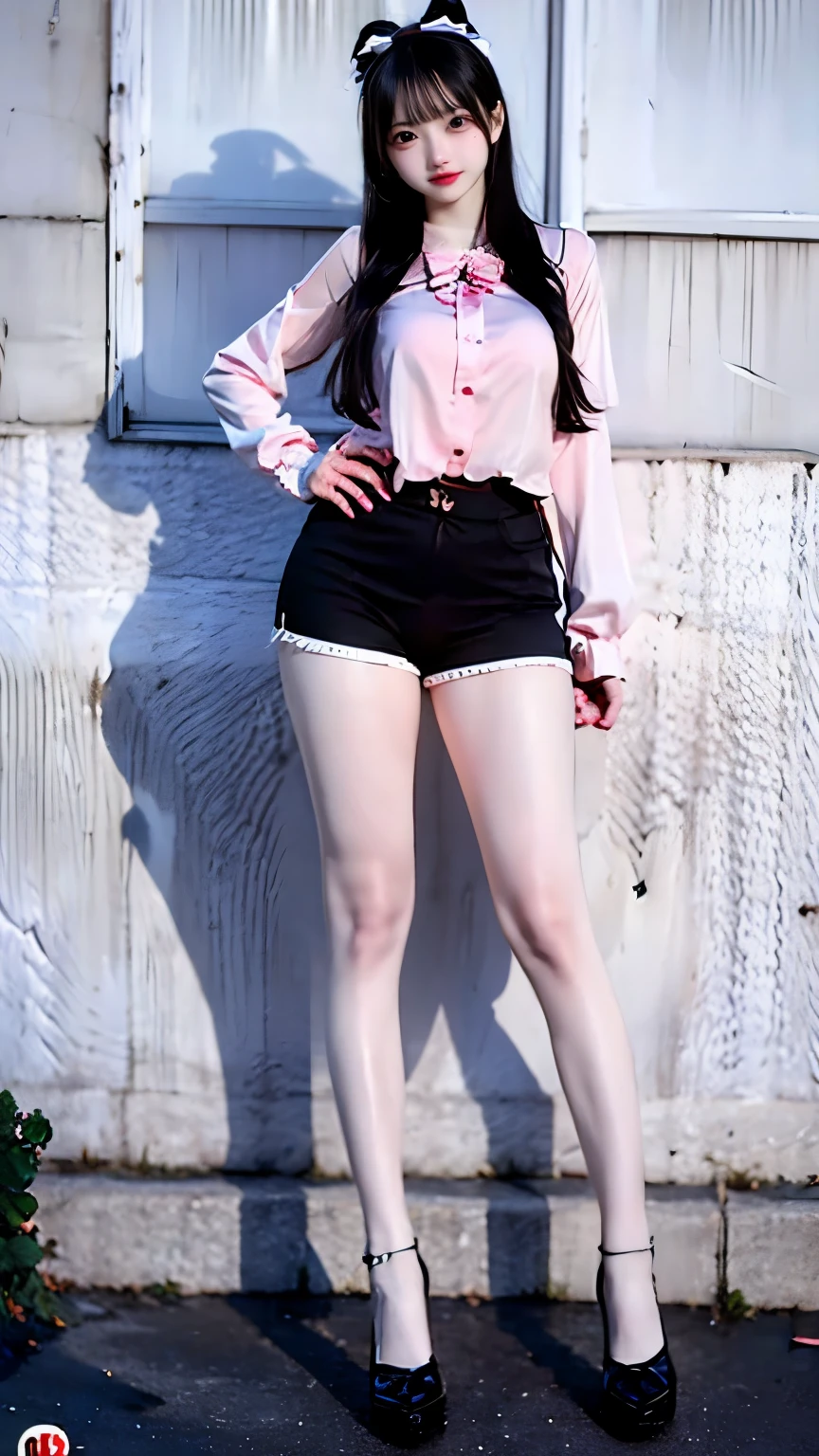 （Very delicate and beautiful：1.2）super model,,Big Breasts,Beautiful breasts,voluptuous,【bike shorts】,,【3girls】,,highest quality, High resolution, 8K,Kick in a hurry