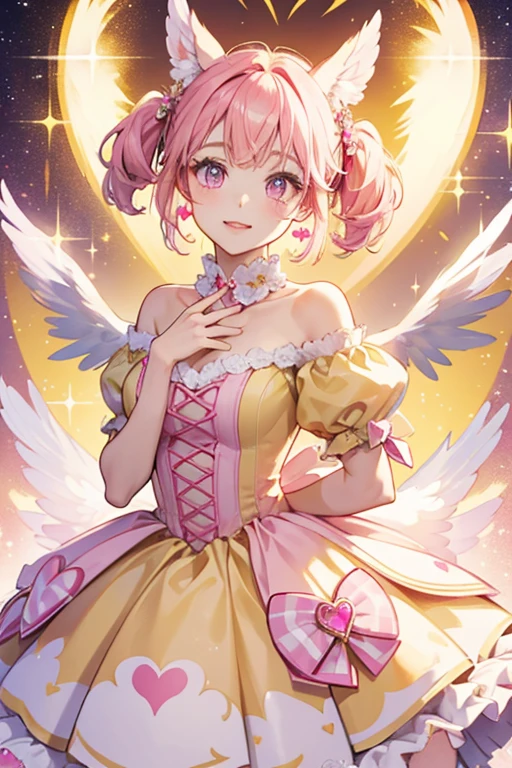 She now wears a light yellow dress with a heart on it, has heart-shaped ears, and a heart shaped face. Her wings are bigger and her collar is pink. She no longer has the ability to enter the Tama Profys. SPARKLE; GLITTER