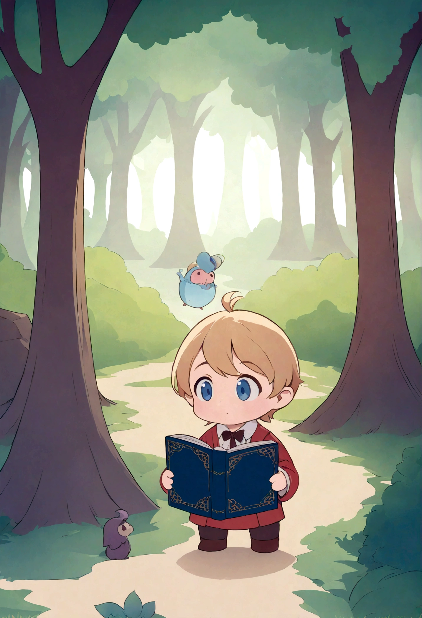 pinoccio dos desenhos animados , standing in the middle of a forest, illustration de livro infantils, illustration de livro infantils, illustration de livro infantils, pinoccio, illustration para crianças, illustration de livro , illustration for book , Arte em Artstation, illustration de estilo cartoon, illustration de livro , illustration oficial do personagem, arte conceitual do solteiro, illustration , imagens flat