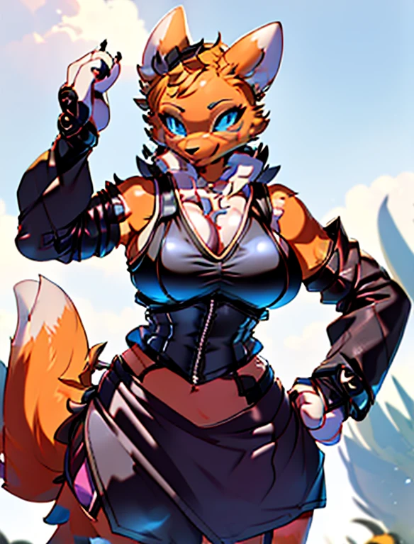 (furry Art, Uploaded On E621:1.4), Masterpiece, (best Quality:1.2), Simple Background, Detailed Image, Colorful, Vibrant Colors, Detailed Face, Perfect Lighting, Perfect Shadows, Perfect Eyes, Girl Focus, Perfect Hair, Blue Eyes, Perfect Face, Medium Breasts, Gorgeous Body, Hourglass Body, Shiny Body, 1girl, Solo, Center Focus, Renamon, Fox Ears, Tattoo, Fox Tail, Facial Mark, Fox Girl, Claws, Furry, Colored Sclera, Furry Female, Black Sclera, Body Fur, White Fur, Yin Yang, Animal Nose, Long Snout, Two-tone Fur, Digimon (creature), Yellow Fur, Upper Body, Cropped Torso, Steaming Body, (one Tail:1.8) (((seductive, Leather Skirt, Leather Sports Bra, Bare Shoulder, Bridal Gauntlets, Sleeves))),sexy.