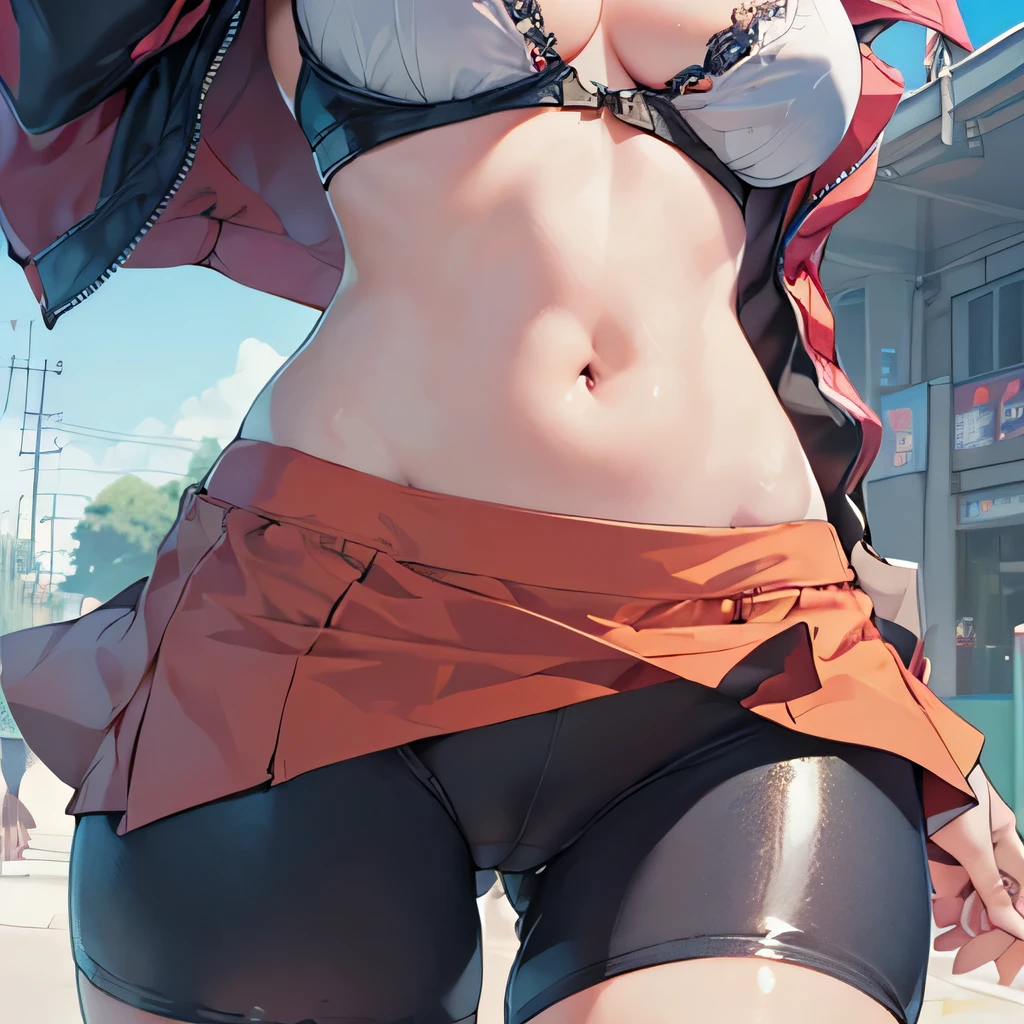 ((Browsing Caution)), highest quality、超High resolution、High resolution、Highly detailed CG、8k unit wallpaper、(((Perfect photo))), girl , Azusa Nakano, , Jacket, View Audience, 笑face, (Huge breasts), SFW with hidden breasts, Big ample breasts!, SFW Big, Beautiful and seductive anime woman, huge bountiful breasts!!, Bust ratio adopted, highest quality, Official Art, Best Anatomy, (Ultra-low rise, highly revealing, super shiny bike shorts,:1.5)、((Dynamic pose))、Cowboy Shot, From below、From the ground、(((Character design sheet、front、face、True From Below Ultra Close-up、Super close-up of breasts、Super close up of ass))),