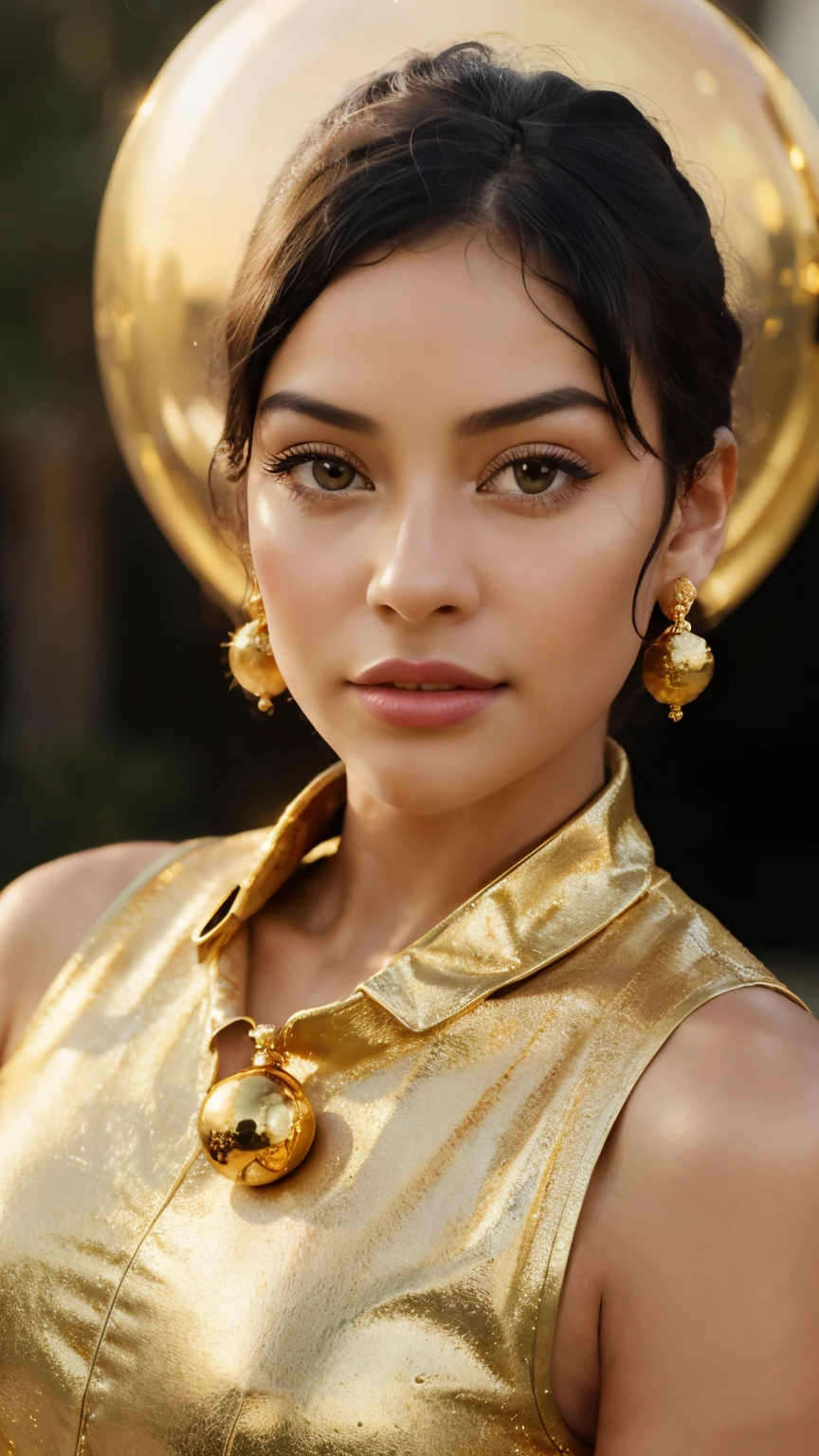 Photorealistic, ultra-detailed, Majestic number 21 depicted as golden spheres, Portrait photo, Solo, floating in the air, surreal scenario, bright, radiant, gold shimmer, The essence of surrealism, Twenties theme, 21 years old, cheerful, showcasing numerals prominently, careful lighting, Cinematic, Film noir style, Golden hour light, Best lighting, hand-drawn, intricate details, Highly detailed, Sharp focus, Detailed texture, real gold texture, detailed numerals, professional, 4k, charming perspective, captured with Canon, 50mm, deep depth of field, Kod