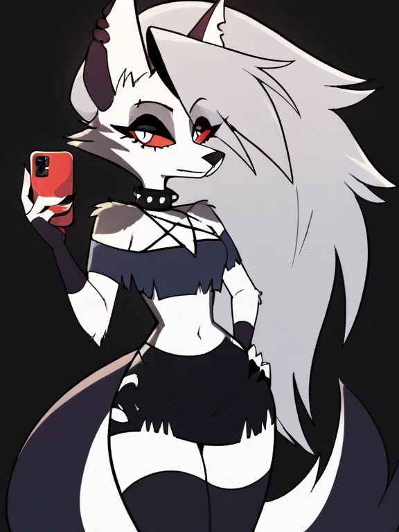 score_9, score_8_up, BREAK, source_anime, (1girl, solo), uncensored, perfect body, slim, thigh highs, fingerless gloves,
anthro, furry, pose, sexy,
Loona \(Helluva Boss\), nsfw,seductive, Leather Skirt, Leather Sports Bra, Bare Shoulder, Bridal Gauntlets, Sleeves,