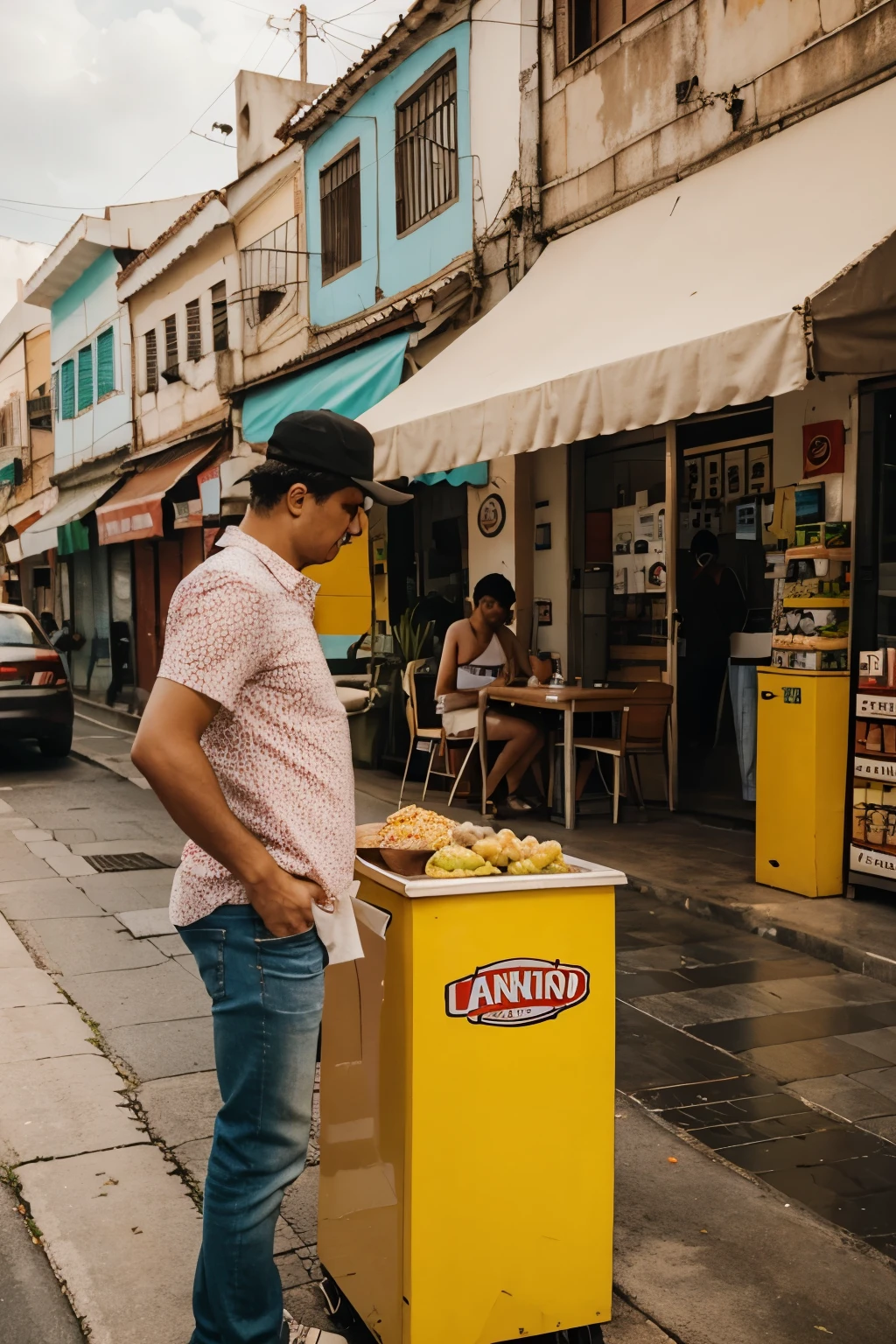Sign reading LANCHINHOS DA ALÊ