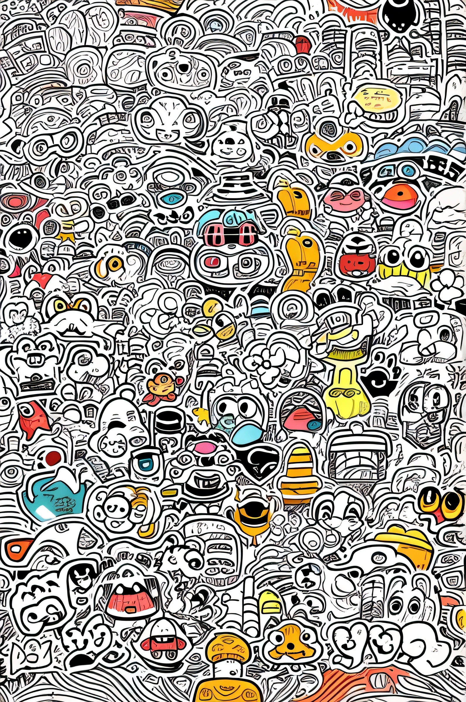 Line pattern, Line roughness, bobble, Various animals, Abstract Style,bigline,rich and colorful