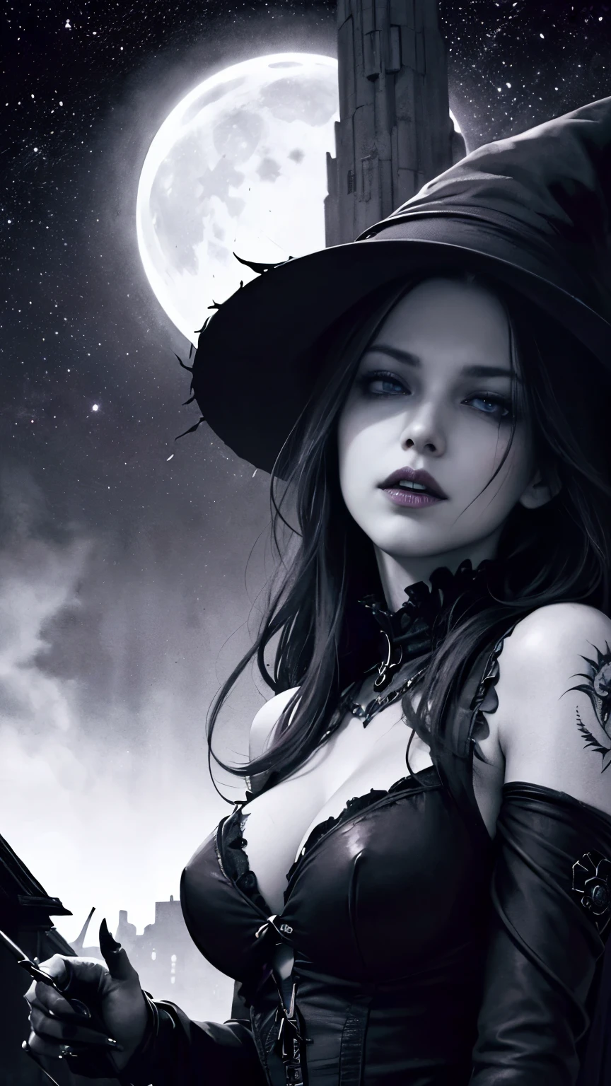 (Fatal Beauty,A fascinating villain,Vampire Witch) [Female Monster],(Otherworldly beauty:1.1),(Eerie glow,Menacing gaze:1.1),(A supple and powerful physique),(Ominous moonlight,Ethereal Mist),(Dark fantasy),(Sensual charm),(Vibrant colors),(Gothic),(Mysterious Aura),(Captivating Charm:1.1),(Dramatic lighting),(Tense atmosphere),(Ominous and seductive),(devilの存在),(Lurking in the Shadows:1.1),(Captivating eyes:1.1),(Seduce your prey),(Seductive enchantment:1.1),(Captivating silhouette),(highest quality,High resolution:1.2),(dark,Threatening:1.1),(Regrettably:1.1), (devilのテーマ:1.5),(dark horror theme:1.5),(Thriller:1.5),(Inspiration from Stephen King:1.5),(Dark fantasy:1.5), (Ink and watercolor:1.5), (black and white color:1.5), (Ominous Landscapes:1.5),(Countless stars fly away:1.5),(Ruined:1.5),(Ruined village:1.5),(1800s:1.5), (Ruined theme:1.5),(There&#39;s a lot of dust flying up there:1.5),(puddle:1.5),(Dirt roads:1.5),(Absurd:1.5),(wonderful:1.5),(highest quality:1.5),(masterpiece:1.5),full length,Qu美術z Lepidolite Woman in a Red Dress, (Powerful figures:1.1、Big Breasts、Glasses) 、 ((((Round Glasses)))),(((Big Breasts)))、,(((Twisted corners,Fiery crown:1.1 Nicola Samori,Wangechi Mutu))),prime color,Urban,Very detailed,masterpiece,Intricate details,Faded,eyes Very detailed, Eye for details,4K resolution,to be born, Nikon Z9,Scary Town,full length,evil ghost, Winnie the Poおお Rainbow,Intricate details,Very detailedな, Realistic,, 暗くてSpooky atmosphere,  Spiritual Beings, Hauntingly beautiful, Ghostly figures, devilの本質, Shadow-like shape, Spooky whispers, Ominous Aura, HeArt of a Goth Maiden, Very dark shade.Her Eyes, Like dazzling fur in a starless haze,A symphony of despair in their eyes.Her Mogul Snaps, Mysterious Cemetery,Think about it, The source of her sadness.Black hair swaying in the moonlight, She summons darkness,Dance of the Void, (Beautiful vampire high-ranking wizard: 1.7), (2つのthick, length, Sharp vampire teeth protruding from lips: 1.7), (Wizard wearing black hat: 1.6), (An intricately decorated jet-black cloak: 1.6), (Delicately decorated cloak, although it is damaged: 1.5), Hypermaximalist,  Breathtaking oil paintings, 超Realisticな, Ultra-realistic digital illustrations that mimic the style of oil paintings, アレックス・グレイのサイケデリックな先見の明のある芸術とHRギーガーのto be born体力学的テーマの美学をシームレスに融合. wonderful構成,  (devil,Satan,Lucifer:1.1),(devilish:1.1),(Red eyes glow:1.6)、(Red glowing eyes,Sharp teeth:1.1),(Black wings,thick:1.1),(hellish landscape:1.1),(fire,sulfur:1.1),(Threatening atmosphere:1.1),(dark shadows,Threatening presence:1.1),(Unlucky Clouds,Stormy Skies:1.1),(dark,Spooky atmosphere:1.1),(Aura of misfortune,Evil energy:1.1),(dark aura,cigarette:1.1),(Extreme heat,Burning Flames:1.1),(Nightmare Visions:1.1),(Predicting the end:1.1),(Whispers of misfortune,devilish laughter:1.1),(Cry of pain,echoing screams:1.1),(Bad luck symbol,Ancient runes:1.1),(Mysterious Relic,dark 美術ifacts:1.1),(Infernal Ritual,Ritual sacrifice:1.1),(Eternal Ruin,A hopeless existence:1.1),  Inspired by the background of the abandoned mecha. Art created by Craig Mullins, Necrostyle., Detailed Description, Futuristic sci-fi scene. Focus on SF concept art, Vivid colors and sharp focus. 