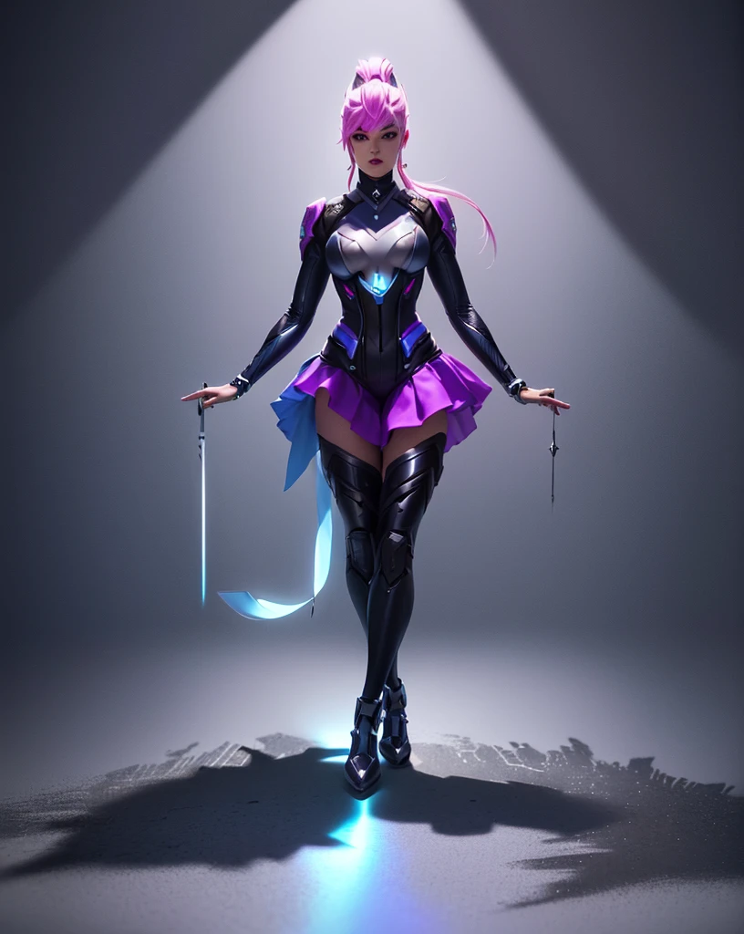 (full body:1.5)，(1girl:1.3),(looking at viewer:1.4)，(anatomy correct:1.3)，(In the paradise of the day:1.3),(Wearing Very thick Printed Pantyhose and  hulk suit Set JK uniform printed Ultra short pleated skirt and JK uniform leather shoes with bow decoration :1.3), (A high jump posture:1.3),(In pink|amarelo|blue colors|green color|red colour|white colors|black in color|purpleish color|greys|Beige|Flesh color 1.4)，(Glowing eyes:1.3),(Accurate and perfect face:1.4),(Clothing Gloss:1.25),(Skin reflection:1.25),hyper HD, Ray traching, reflective light，structurally correct, Award-Awarded, high detal, lightand shade contrast, Face lighting，cinmatic lighting, tmasterpiece, super detailing, high high quality, high detal, best qualityer, 16k，high contrast,