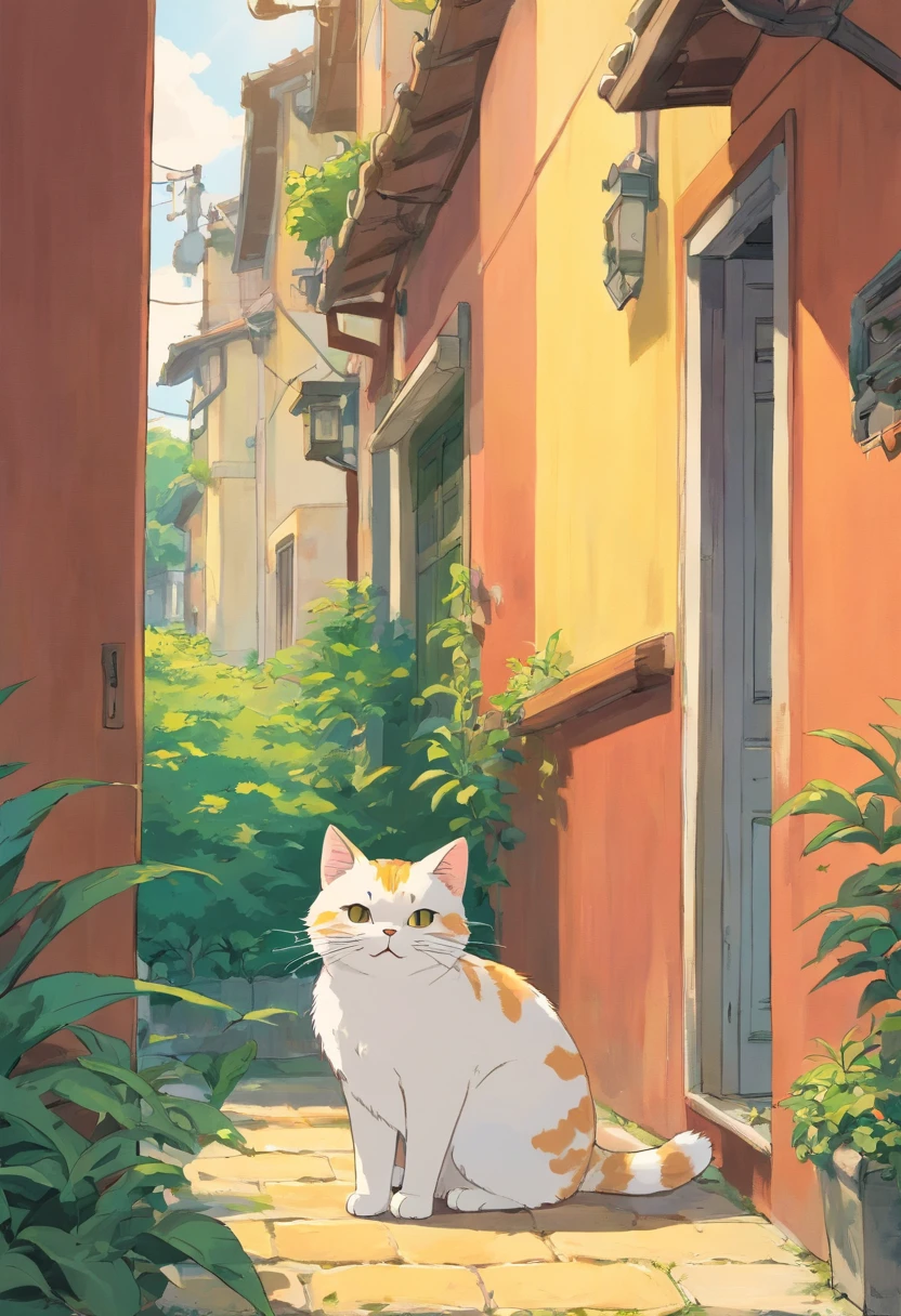 Quadrinhos americanos, The comic book is presented in several irregular panels with colors. O gato American Shorthair passa por dificuldades enquanto foge de casa e depois se reencontra com seu dono. The style is exaggerated and detailed