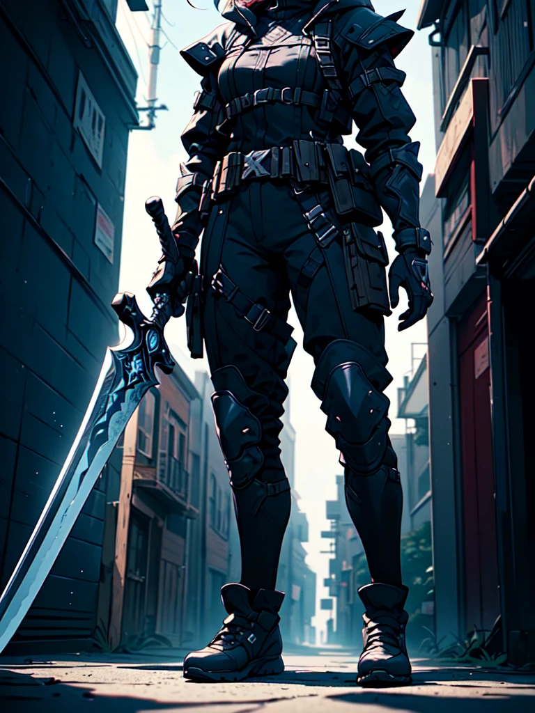 (((masterpiece, best quality, high detailed, 8k))) Design a layout showcase Gaming character, (1girl). Black|Purple attire, stealthy and agile. ((showcase weapon:1.4)), dual daggers. (masterpiece:1.2), (best quality), 4k, ultra-detailed. (Step by step design, layout art:1.5), (shadowy lighting, stealthy aura). shadow thief, ((glove full hands)), (((sleek outfit:1.3))), utility belt, lightweight boots, (((full_body_shot:1.4))). {In a moonlit alley}.
