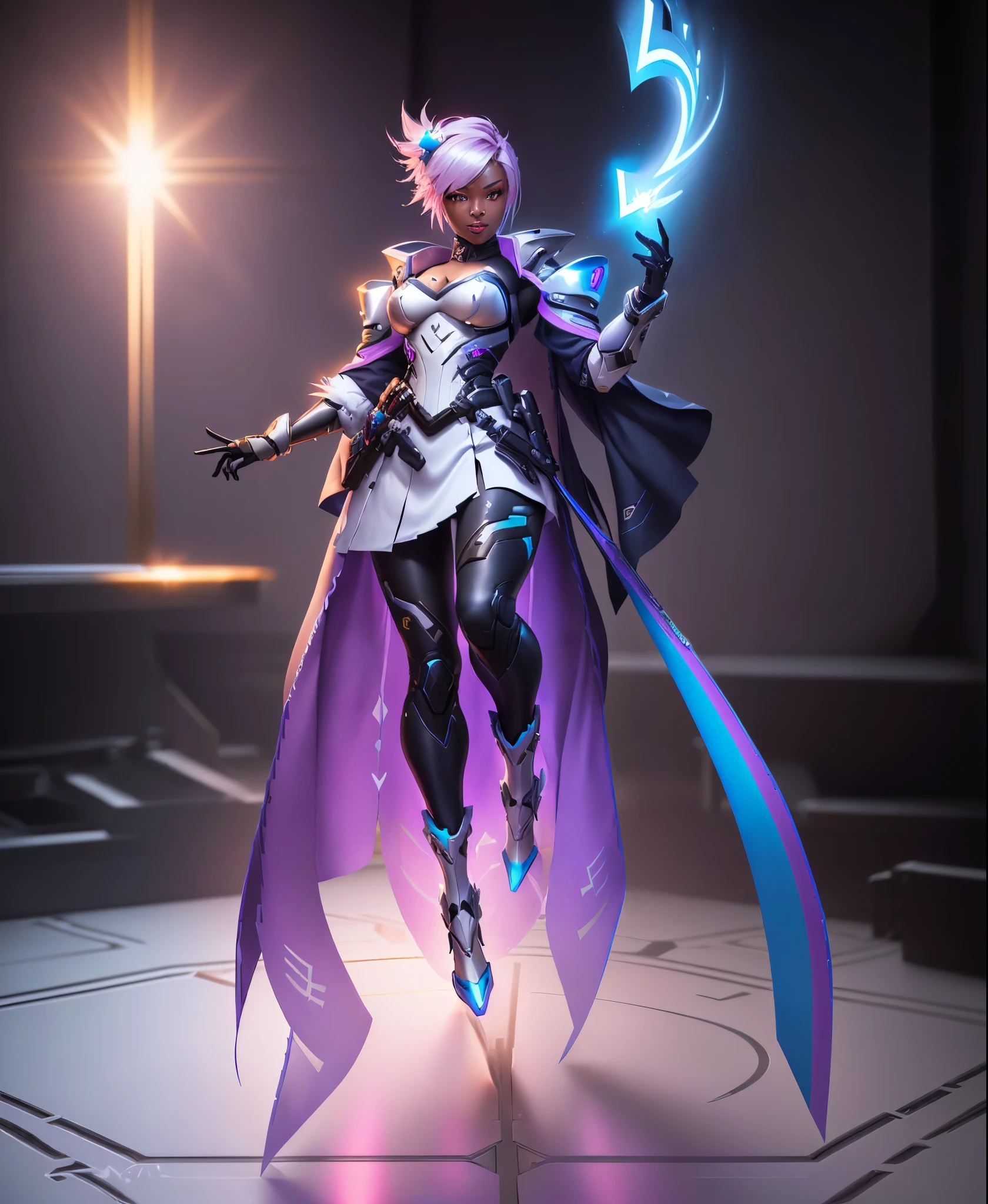 a close up of a person in a costume with a sword, overwatch skin, sigma female, overwatch character, sharp silver armor fuchsia skin, as an overwatch character, varia suit, as overwatch character, platinum skin, echo from overwatch, katana zero video game character, zarya, pitch black skin, valorant character, fighting game character, pitchblack skin