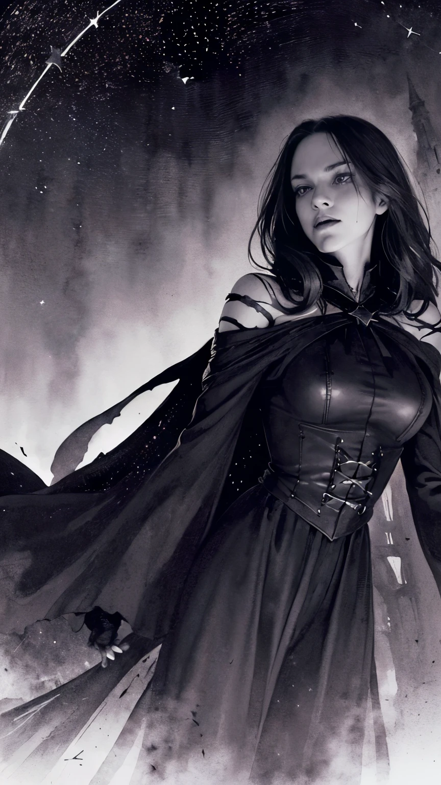 (Fatal Beauty,A fascinating villain,witch) ,(A supple and powerful physique),(Sensual charm),(Mysterious charm:1.1),(Captivating silhouette),(highest quality,High resolution:1.2),(dark,Threatening:1.1),(Regrettably:1.1), (devilのテーマ:1.5),(dark horror theme:1.5),(Thriller:1.5),(Inspiration from Stephen King:1.5),(Dark fantasy:1.5), (Ink and watercolor:1.5), (black and white color:1.5), (Ominous Landscapes:1.5),(Countless stars fly away:1.5),(Ruined:1.5),(Ruined village:1.5),(1800s:1.5), (Ruined theme:1.5),(There&#39;s a lot of dust flying up there:1.5),(puddle:1.5),(Dirt roads:1.5),(Absurd:1.5),(wonderful:1.5),(highest quality:1.5),(masterpiece:1.5),full length,Qu美術z Lepidolite Woman in a Red Dress, (Powerful figures:1.1、Big Breasts、Glasses) 、 ((((Round Glasses)))),(((Big Breasts)))、,(((Twisted corners,Fiery crown:1.1 Nicola Samori,Wangechi Mutu))),prime color,Urban,Very detailed,masterpiece,Intricate details,Faded,eyes Very detailed, Eye for details,4K resolution,to be born, Nikon Z9,Scary Town,full length,evil ghost, Winnie the Poおお Rainbow,Intricate details,Very detailedな, Realistic,, 暗くてSpooky atmosphere,  Spiritual Beings, Hauntingly beautiful, Ghostly figures, devilの本質, Shadow-like shape, Spooky whispers, Ominous Aura, HeArt of a Goth Maiden, Very dark shade.Her Eyes, Like dazzling fur in a starless haze,A symphony of despair in their eyes.Her Mogul Snaps, Mysterious Cemetery,Think about it, The source of her sadness.Black hair swaying in the moonlight, She summons darkness,Dance of the Void, (Beautiful vampire high-ranking wizard: 1.7), (2つのthick, length, Sharp vampire teeth protruding from lips: 1.7), (Wizard wearing black hat: 1.6), (An intricately decorated jet-black cloak: 1.6), (Delicately decorated cloak, although it is damaged: 1.5), Hypermaximalist,  Breathtaking oil paintings, 超Realisticな, Ultra-realistic digital illustrations that mimic the style of oil paintings, アレックス・グレイのサイケデリックな先見の明のある芸術とHRギーガーのto be born体力学的テーマの美学をシームレスに融合. wonderful構成,  (devil,Satan,Lucifer:1.1),(devilish:1.1),(Red eyes glow:1.6)、(Red glowing eyes,Sharp teeth:1.1),(Black wings,thick:1.1),(hellish landscape:1.1),(fire,sulfur:1.1),(Threatening atmosphere:1.1),(dark shadows,Threatening presence:1.1),(Unlucky Clouds,Stormy Skies:1.1),(dark,Spooky atmosphere:1.1),(Aura of misfortune,Evil energy:1.1),(dark aura,cigarette:1.1),(Extreme heat,Burning Flames:1.1),(Nightmare Visions:1.1),(Predicting the end:1.1),(Whispers of misfortune,devilish laughter:1.1),(Cry of pain,echoing screams:1.1),(Bad luck symbol,Ancient runes:1.1),(Mysterious Relic,dark 美術ifacts:1.1),(Infernal Ritual,Ritual sacrifice:1.1),(Eternal Ruin,A hopeless existence:1.1),  Inspired by the background of the abandoned mecha. Art created by Craig Mullins, Necrostyle., Detailed Description, Futuristic sci-fi scene. Focus on SF concept art, Vivid colors and sharp focus. 