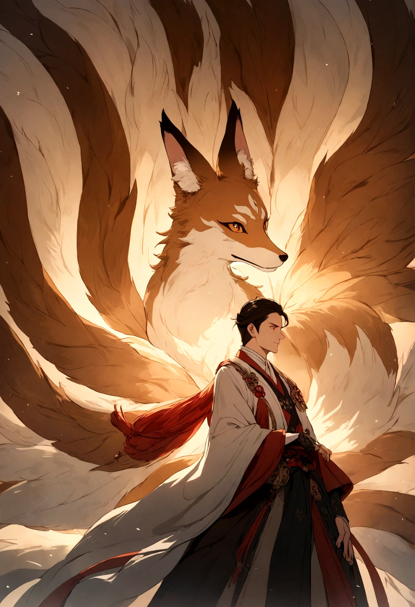 A handsome nine-tailed fox