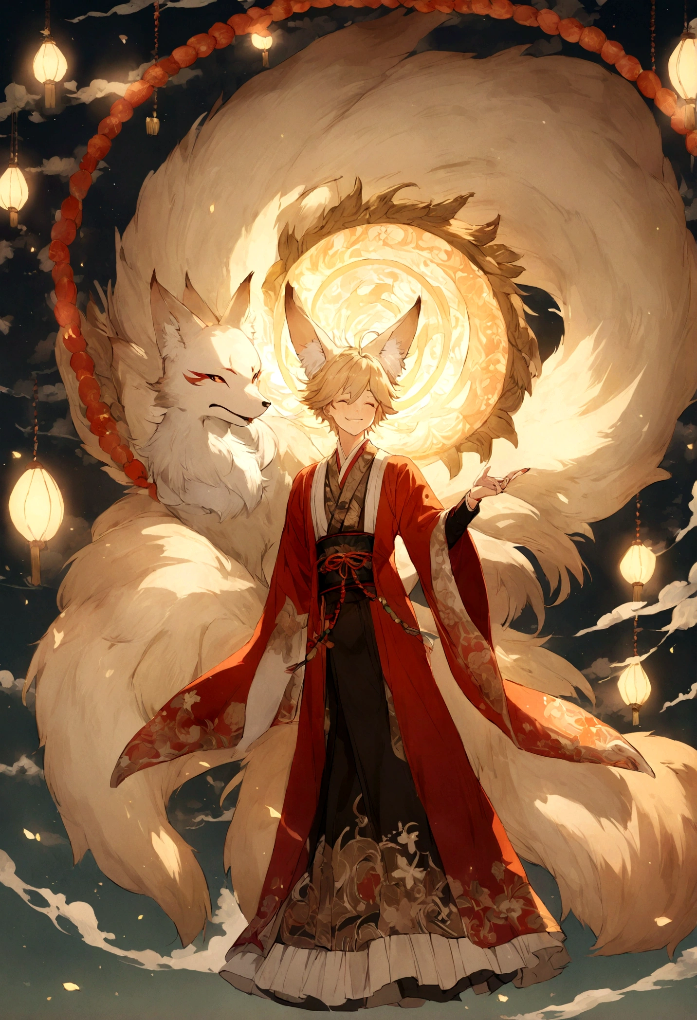 A handsome nine-tailed fox