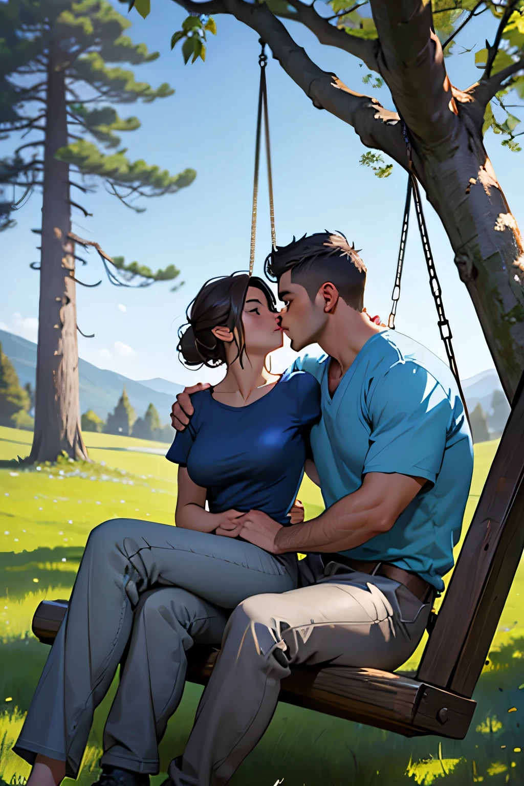 NSFW, girl fucked by her dad, (()), sexo padre e hija, incesto, muslos, en el bosque, ahegao, ((arreglar errores)), kissing his dad