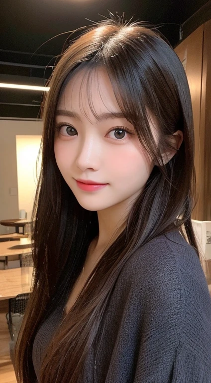 Tabletop, highest quality, shape, Very detailed, finely, High resolution, 8k wallpaper, 完璧なダイナミックな構shape, Beautiful and detailed, Latest fashion trends in Tokyo winter wear,Medium Hair, Small breasts, Natural color lip,smile,20-year-old girl、Midnight、Beautiful and elaborate face、Perfect and beautiful face、Slim face and figure,Spread your arms wide,Big eyes,Take a photo with your face raised from below your knees、Small face、Beautifully detailed face、Perfect and beautiful double eyelids