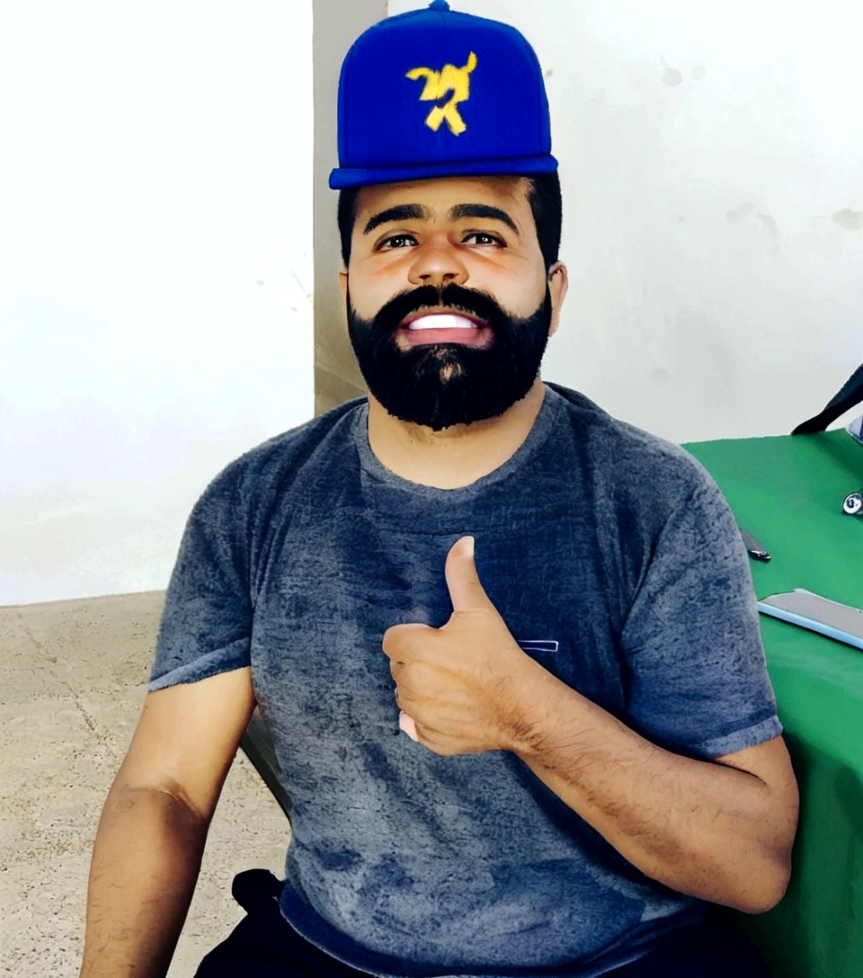 
black man with beard smiling