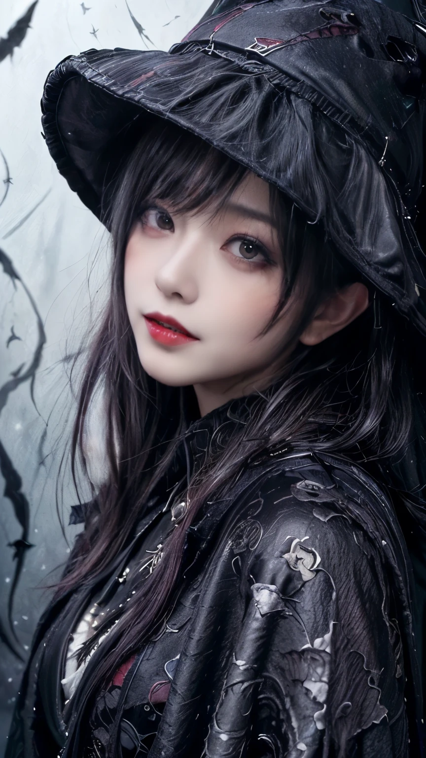 (highest quality,High resolution:1.2),(dark,Threatening:1.1),(Regrettably:1.1), (devilのテーマ:1.5),(dark horror theme:1.5),(Thriller:1.5),(Inspiration from Stephen King:1.5),(Dark fantasy:1.5), (Ink and watercolor:1.5), (black and white color:1.5), (Ominous landscape:1.5),(Countless stars fly away:1.5),(Ruined:1.5),(Ruined village:1.5),(1800s:1.5), (Ruined theme:1.5),(There&#39;Thereたくさんのほこりが舞っている:1.5),(puddle:1.5),(Dirt roads:1.5),(Absurd:1.5),(wonderful:1.5),(highest quality:1.5),(masterpiece:1.5),full length,Qu义z Lepidolite Woman in a Red Dress, (Powerful numbers:1.1、Big Breasts、Glasses) 、 ((((Round Glasses)))),(((Big Breasts)))、,(((Twisted corners,Fiery crown:1.1 Nicola Samori,Wangechi Mutu))),prime color,Urban,Very detailed,masterpiece,Intricate details,Faded,eyes Very detailed, Eye on the details,4K resolution,to be born, Nikon Z9,Scary Town,full length,evil ghost, Winnie the Pooh Rainbow,Intricate details,Very detailedな, Realistic,, 暗くてSpooky atmosphere,  spiritual being, Hauntingly beautiful, Ghostly figures, Swirling Mist, Supernatural existence, devilの本質, Shadowのような形, Spooky whispers, Ominous Aura, Heart of a Goth Maiden, Very dark shade.Her Eyes, Like dazzling fur in a starless haze,A symphony of despair in their eyes.Her Mogul Snaps, Mysterious Cemetery,Think about it, The source of her sadness.Black hair swaying in the moonlight,She weaves despair into her dreams.oh, Her Soul, Shadow&#39;Embrace,
Take me to space.At each step of the Kelhudelgoring, She summons darkness,Dance of the Void, (Beautiful vampire high-ranking wizard: 1.7), (2つのthick, length, Sharp vampire teeth protruding from lips: 1.7), (Wizard with black hat: 1.6), (An intricately decorated jet-black cloak: 1.6), (Delicately decorated cloak, Despite being damaged: 1.5), Hypermaximalist,  Breathtaking oil paintings, 超Realisticな, Ultra-realistic digital illustrations that mimic the style of oil paintings, アレックス・グレイのサイケデリックな先見の明のある芸術とHRギーガーのto be born体力学的テーマの美学をシームレスに融合. wonderful構成,  (devil,Satan,Lucifer:1.1),(devilish:1.1),(Red eyes glow:1.6)、(Red glowing eyes,Sharp teeth:1.1),(Black wings,thick:1.1),(hellish landscape:1.1),(fire,sulfur:1.1),(Threatening atmosphere:1.1),(dark shadows,Threatening presence:1.1),(Unlucky Clouds,Stormy Skies:1.1),(dark,Spooky atmosphere:1.1),(Aura of misfortune,Evil energy:1.1),(dark aura,cigarette:1.1),(Extreme heat,Burning Flames:1.1),(Nightmare Visions:1.1),(Predicting the end:1.1),(Whispers of misfortune,devilish laughter:1.1),(Cries of pain,echoing screams:1.1),(Bad luck symbol,Ancient runes:1.1),(Mysterious Relic,dark 美術ifacts:1.1),(Infernal Ritual,Ritual sacrifice:1.1),(devilish minions,creatures of darkness:1.1),(Desolate wilderness:1.1),(University of the Soul,Suffering Soul:1.1),(Eternal Ruin,A hopeless existence:1.1),  廃棄メカの背景にShadow響を受けた. Art created by Craig Mullins, Necrostyle., Detailed Description, Futuristic sci-fi scene. Check out the sci-fi concept art, Vivid colors and sharp focus. 