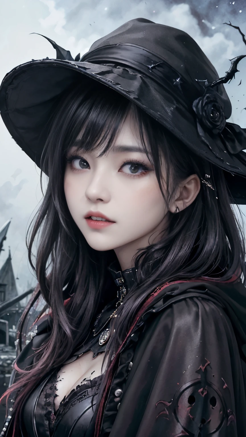 (highest quality,High resolution:1.2),(dark,Threatening:1.1),(Regrettably:1.1), (devilのテーマ:1.5),(dark horror theme:1.5),(Thriller:1.5),(Inspiration from Stephen King:1.5),(Dark fantasy:1.5), (Ink and watercolor:1.5), (black and white color:1.5), (Ominous landscape:1.5),(Countless stars fly away:1.5),(Ruined:1.5),(Ruined village:1.5),(1800s:1.5), (Ruined theme:1.5),(There'Thereたくさんのほこりが舞っている:1.5),(puddle:1.5),(Dirt roads:1.5),(Absurd:1.5),(wonderful:1.5),(highest quality:1.5),(masterpiece:1.5),full length,Qu义z Lepidolite Woman in a Red Dress, (Powerful numbers:1.1、Big Breasts、Glasses) 、 ((((Round Glasses)))),(((Big Breasts)))、,(((Twisted corners,Fiery crown:1.1 Nicola Samori,Wangechi Mutu))),prime color,Urban,Very detailed,masterpiece,Intricate details,Faded,eyes Very detailed, Eye on the details,4K resolution,to be born, Nikon Z9,Scary Town,full length,evil ghost, Winnie the Pooh Rainbow,Intricate details,Very detailedな, Realistic,, 暗くてSpooky atmosphere, spiritual being, Hauntingly beautiful, Ghostly figures, Swirling Mist, Supernatural existence, devilの本質, Shadowのような形, Spooky whispers, Ominous Aura, Heart of a Goth Maiden, Very dark shade.Her Eyes, Like dazzling fur in a starless haze,A symphony of despair in their eyes.Her Mogul Snaps, Mysterious Cemetery,Think about it, The source of her sadness.Black hair swaying in the moonlight,She weaves despair into her dreams.oh, Her Soul, Shadow'Embrace,
Take me to space.At each step of the Kelhudelgoring, She summons darkness,Dance of the Void, (Beautiful vampire high-ranking wizard: 1.7), (2つのthick, length, Sharp vampire teeth protruding from lips: 1.7), (Wizard with black hat: 1.6), (An intricately decorated jet-black cloak: 1.6), (Delicately decorated cloak, Despite being damaged: 1.5), Hypermaximalist, Breathtaking oil paintings, 超Realisticな, Ultra-realistic digital illustrations that mimic the style of oil paintings, アレックス・グレイのサイケデリックな先見の明のある芸術とHRギーガーのto be born体力学的テーマの美学をシームレスに融合. wonderful構成, (devil,Satan,Lucifer:1.1),(devilish:1.1),(Red eyes glow:1.6)、(Red glowing eyes,Sharp teeth:1.1),(Black wings,thick:1.1),(hellish landscape:1.1),(fire,sulfur:1.1),(Threatening atmosphere:1.1),(dark shadows,Threatening presence:1.1),(Unlucky Clouds,Stormy Skies:1.1),(dark,Spooky atmosphere:1.1),(Aura of misfortune,Evil energy:1.1),(dark aura,cigarette:1.1),(Extreme heat,Burning Flames:1.1),(Nightmare Visions:1.1),(Predicting the end:1.1),(Whispers of misfortune,devilish laughter:1.1),(Cries of pain,echoing screams:1.1),(Bad luck symbol,Ancient runes:1.1),(Mysterious Relic,dark 美術ifacts:1.1),(Infernal Ritual,Ritual sacrifice:1.1),(devilish minions,creatures of darkness:1.1),(Desolate wilderness:1.1),(University of the Soul,Suffering Soul:1.1),(Eternal Ruin,A hopeless existence:1.1), 廃棄メカの背景にShadow響を受けた. Art created by Craig Mullins, Necrostyle., Detailed Description, Futuristic sci-fi scene. Check out the sci-fi concept art, Vivid colors and sharp focus.