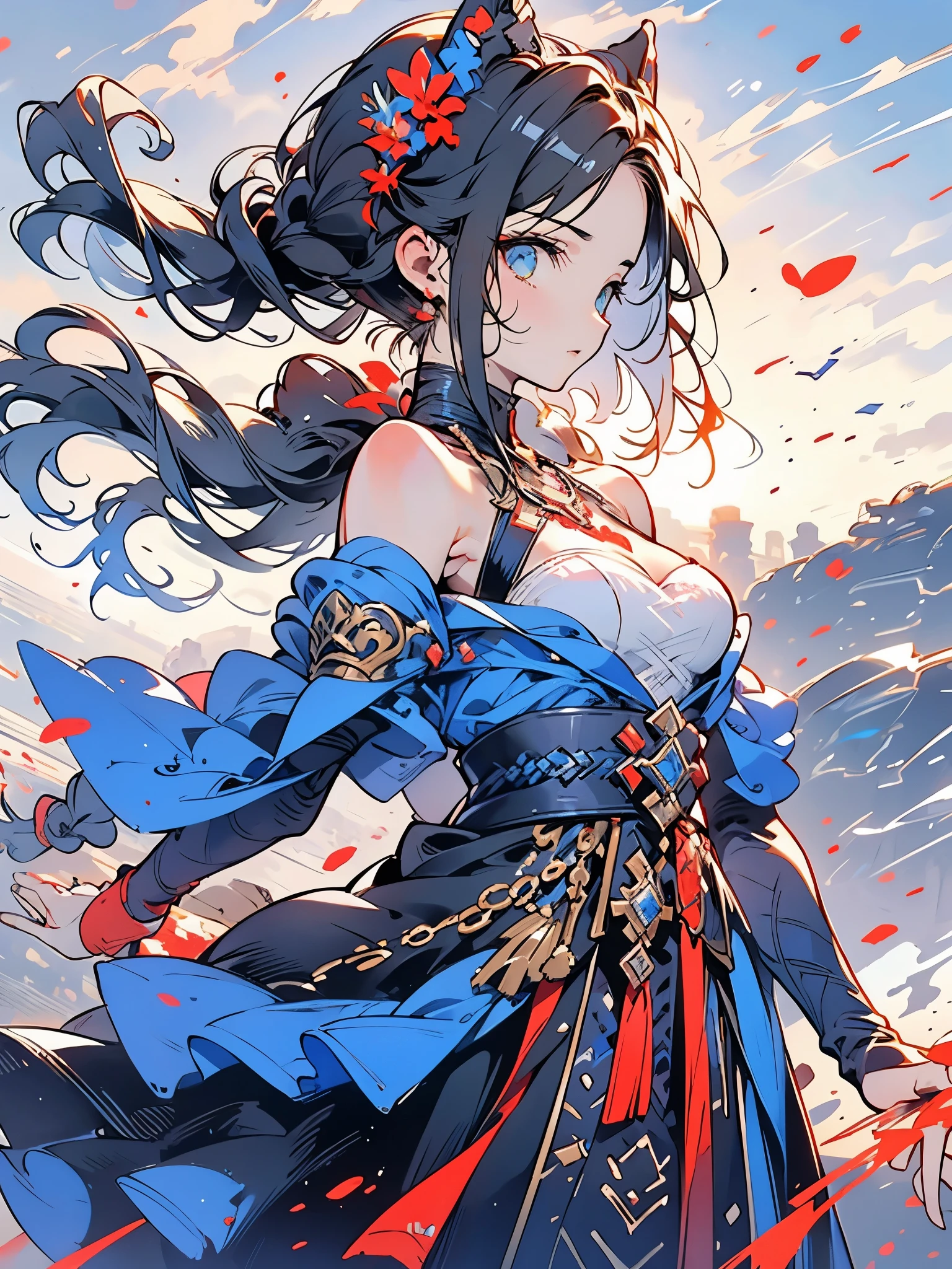 uma foto de sumet, Obra de arte, melhor qualidade, pele delicada, fundo desfocado, sumetal, Open chest,