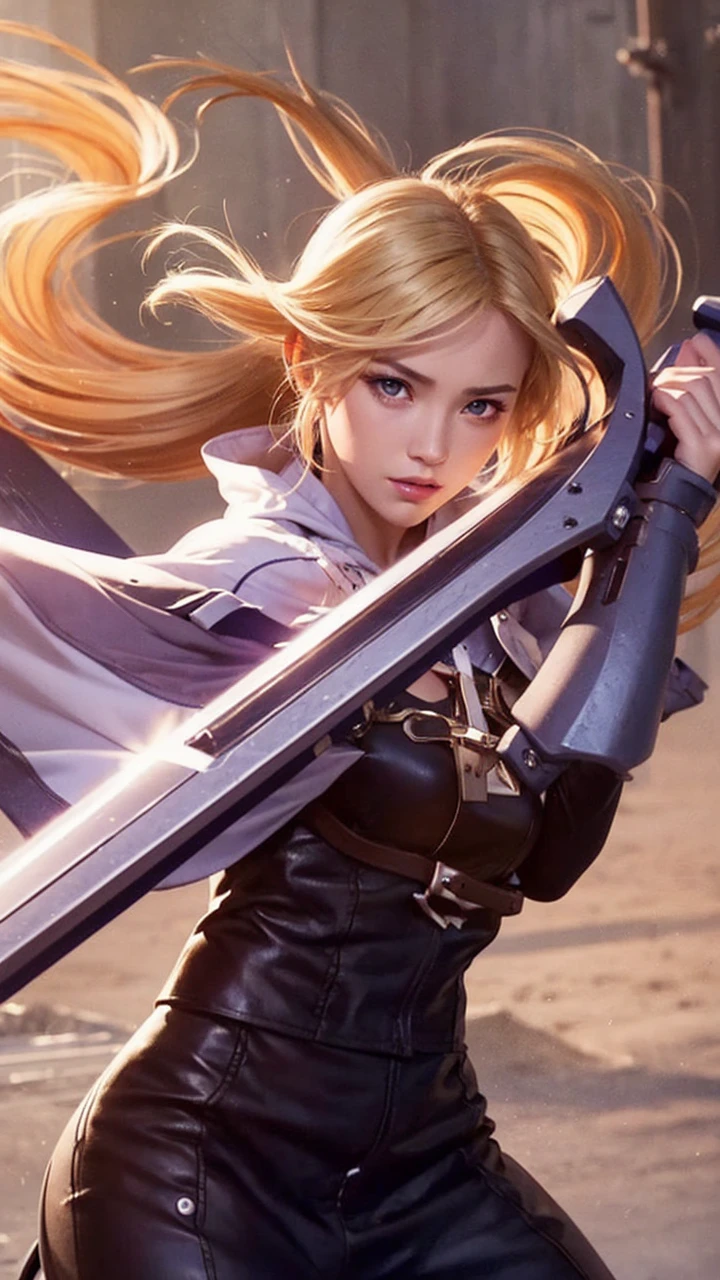 1girl, blonde hair, fighter, realistic
