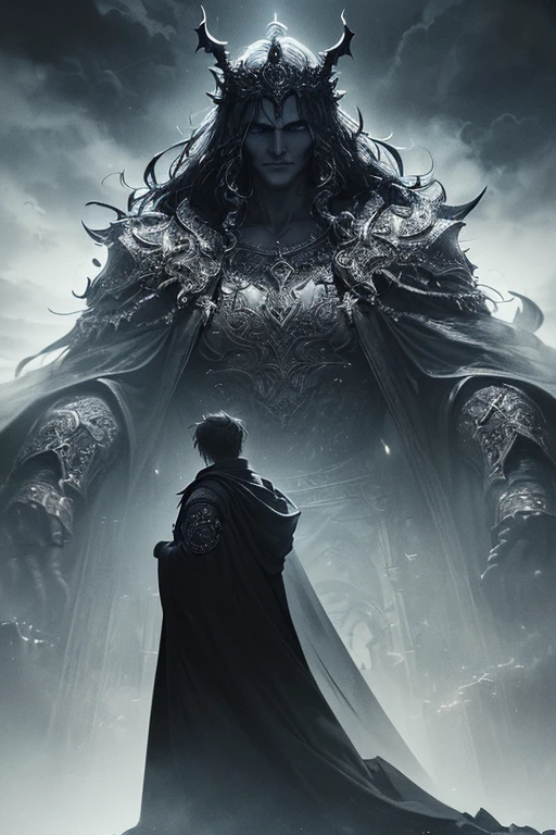 A towering deity, creator of all realms, (god,deity,divine being:1.2), dark fantasy, epic fantasy, (dramatic lighting,chiaroscuro:1.3), (dramatic atmosphere,moody atmosphere:1.3), (intricate details,highly detailed:1.4), (cinematic composition,dramatic composition:1.3), (volumetric lighting,god rays:1.2), (fantasy landscape,epic landscape:1.2), (fantasy architecture,gothic architecture:1.2), (dark clouds,ominous clouds:1.2), (glowing eyes,intense gaze:1.3), (flowing robes,grand robes:1.2), (large scale,grand scale:1.2), (powerful presence,imposing presence:1.3), (masterpiece,best quality:1.4), (cinematic,dramatic:1.3), (photorealistic,ultra-detailed:1.4)