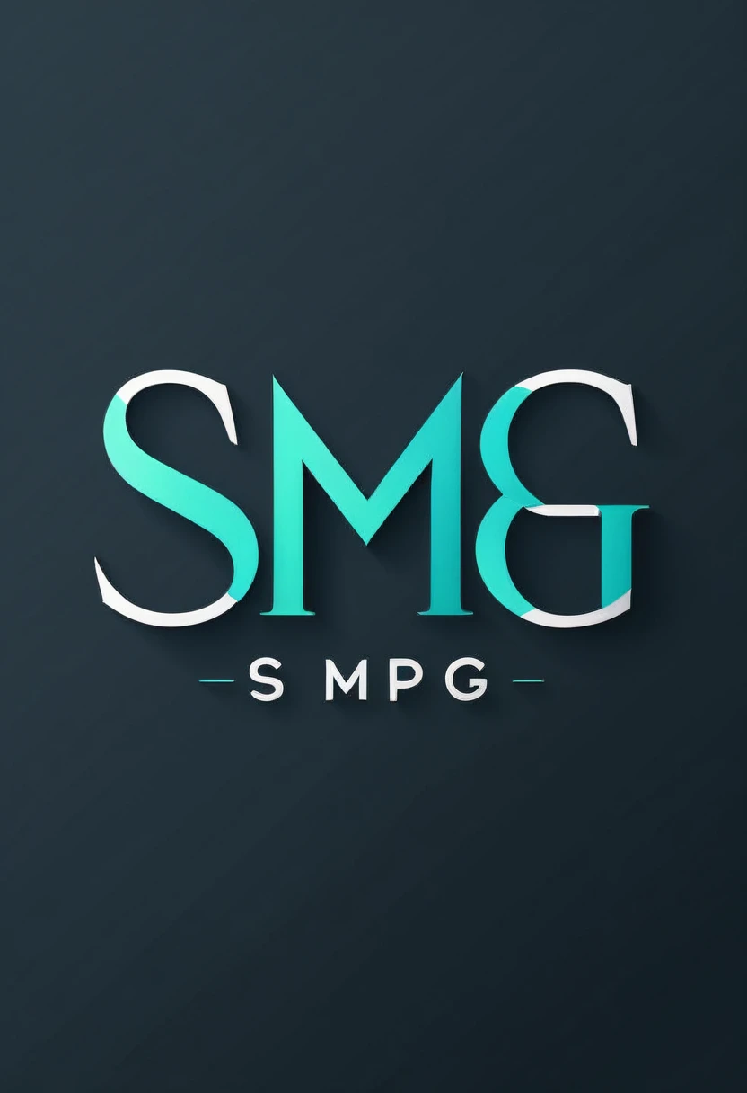 realistic logo with the letters SMPG, minimalist design, flat style, vector art, clean and modern, symmetrical composition, geometric shapes, sans-serif font, high quality, 8k, professional