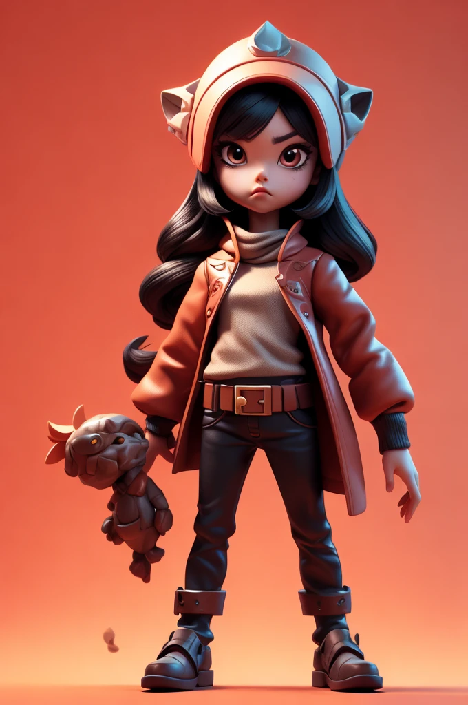 3D Characters,Conan,(whole body:1.2),Simple background, masterpiece,best quality,(red gradient background:1.1)