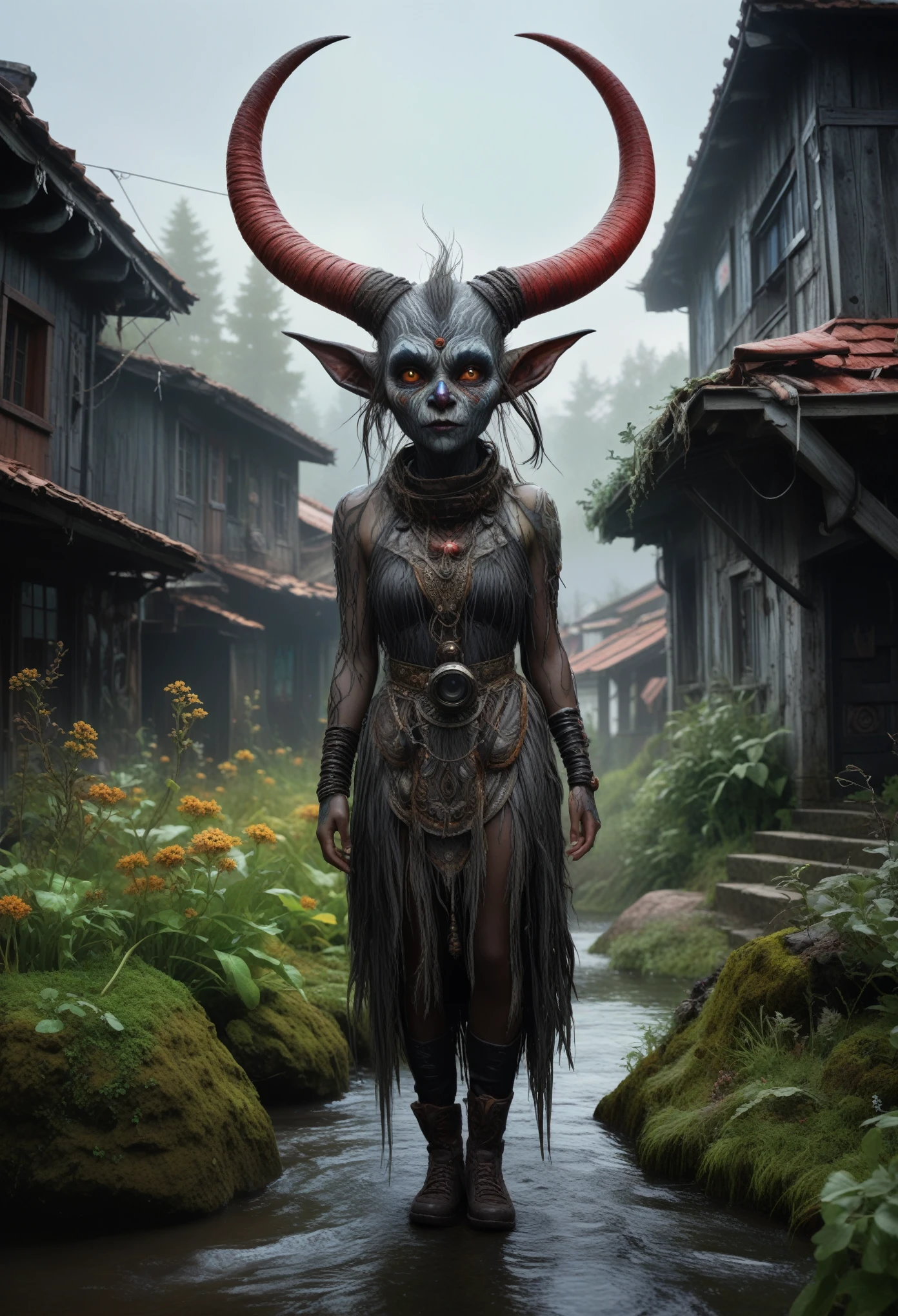 full-body-shot , who can't fly,Cinematic, Technicolor,natural skin textures, hyper realisitc, hyper detailed,Extremely detailed,High contrast,Realistic,Chalsedoon Moana,national dress, back view,full body length,evil ghost,Krampus,pretty face,intricate details,realistic humid skin,extremely intricate details,anatomically correct, eyes extremely detailed, high detailed eyes,High contrast,Ultra HD,Retina,HDR,photo,photorealism,Masterpiece, natural skin textures, hyper realism,hyper detailed,High contrast,(HDR:1.4),Realism,Ultra Detailed,irina yermolova, close full body shot,16K resolution,RAW, Nikon Z9,Paul Zizka,full body length,niobium goblin,native irish,pretty face,eyebrow up,full body shot,ominous landscape,niobium gray atmosphere,by art Simon Stalenhag,Nicola Samori,(((Wangechi Mutu))),prime colors,urban,extremely detailed,masterpiece,intricate details,faded,eyes extremely detailed, high detailed eyes,4k resolution,islands levitating above ground, Nikon Z9,scary village,stalker,Stone Forest ,Venice Mask
