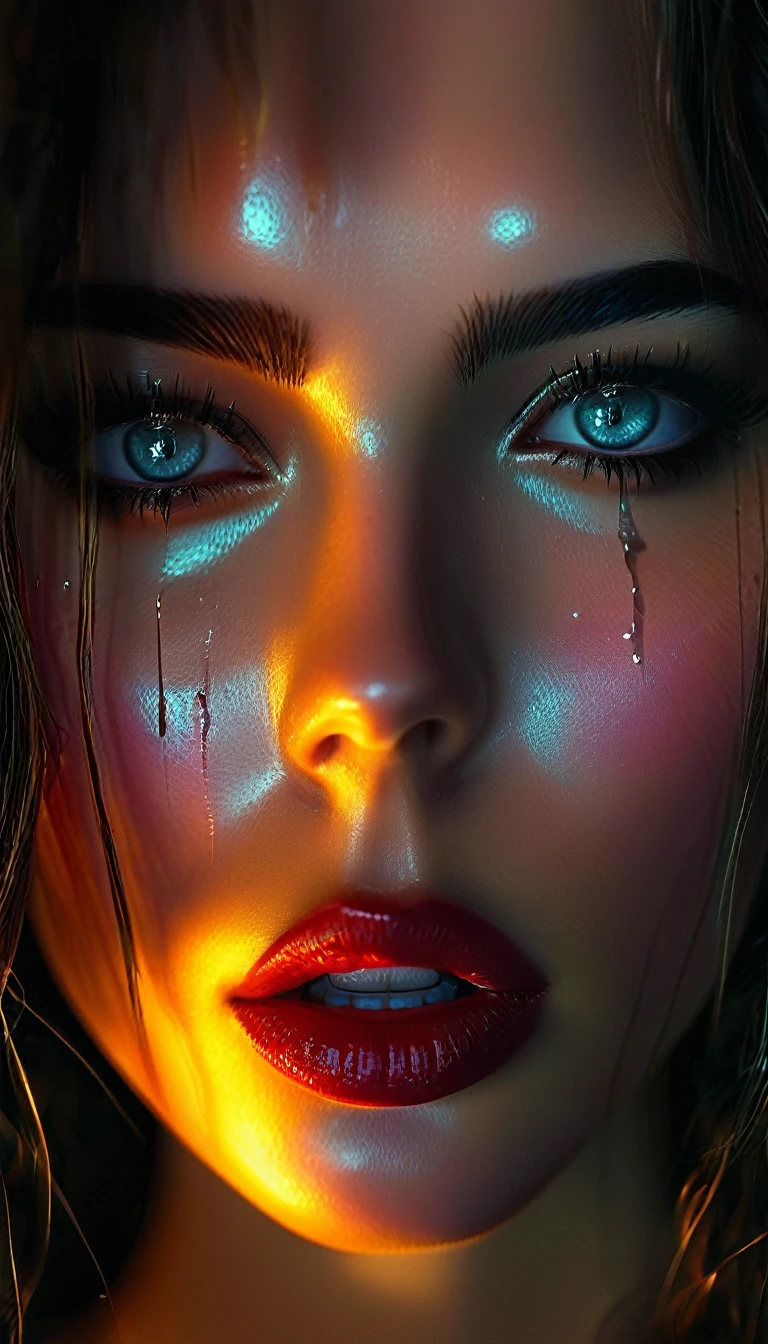 a girl with beautiful detailed eyes, beautiful detailed lips, extremely detailed eyes and face, long eyelashes, realistic, photorealistic, photo-realistic, 4k, 8k, highres, masterpiece, ultra-detailed, realistic lighting, melancholy expression, tears in her eyes, vulnerable, hopeful, dramatic lighting, cinematic, chiaroscuro lighting, moody, emotional, introspective, pensive, isolation, loneliness, fear of the unknown, glimmer of hope, depression, emotional, dramatic, painterly, oil painting, digital art, muted colors, somber colors, dark colors, warm lighting, ray of light, cinematic composition
