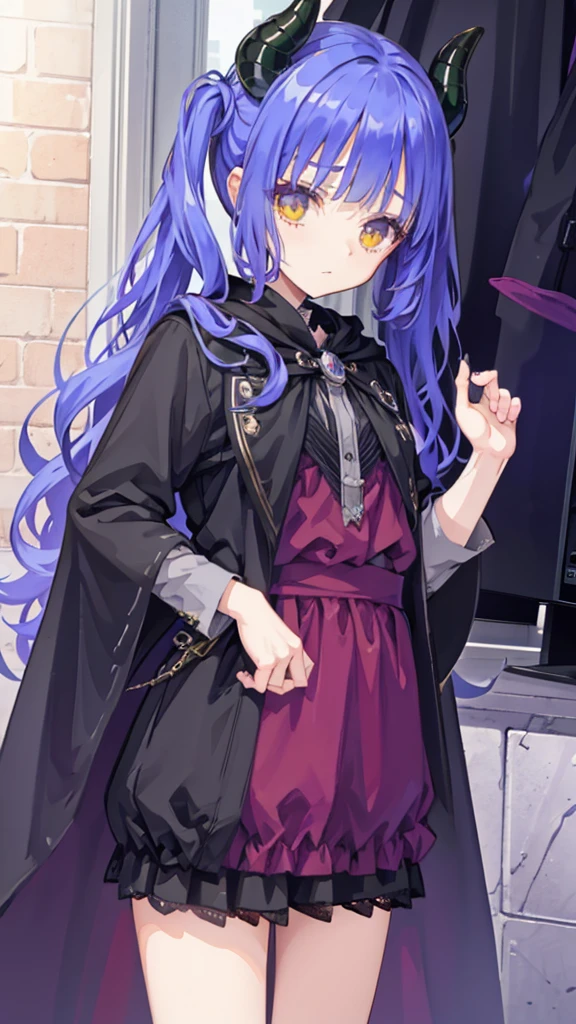 A majestic ,Demon Lord,Devil Horns,cloak,Black Butler