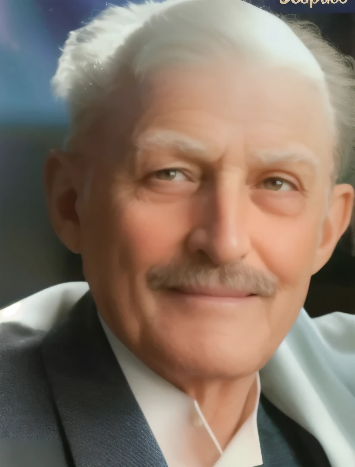 Hombre, ,he is 90 years old ,arrugas tiene frente , es calvo poco pelo a los lados