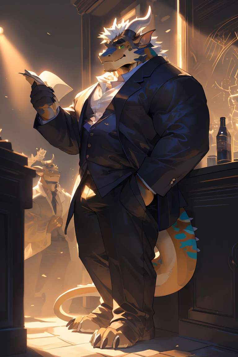 anthropology(Oriental Dragon), Solitary,Golden Dragon, Light,Longhorn,Golden Skin,Double Horn,Eyes are clear and bright,Thin clothes, male, Tops, muscular, Bodybuilding运动员,Tall and strong,muscular anthropology(Oriental Dragon), Everyday wear,Green Eyes, Gold Skin,Bodybuilding,muscular male, Black body, Eyes look at the audience, Empty, Bottoms,Everyday wear,Detailed background, Realistic eyes,Reality, Realistic hands, 8k HD, Extreme details, (Dark Shadows, Wide dynamic range, HDR, Low light:1.2), author:kusunagi,From furaffinity,author:null-ghost ,author:oldshep,From furaffinity