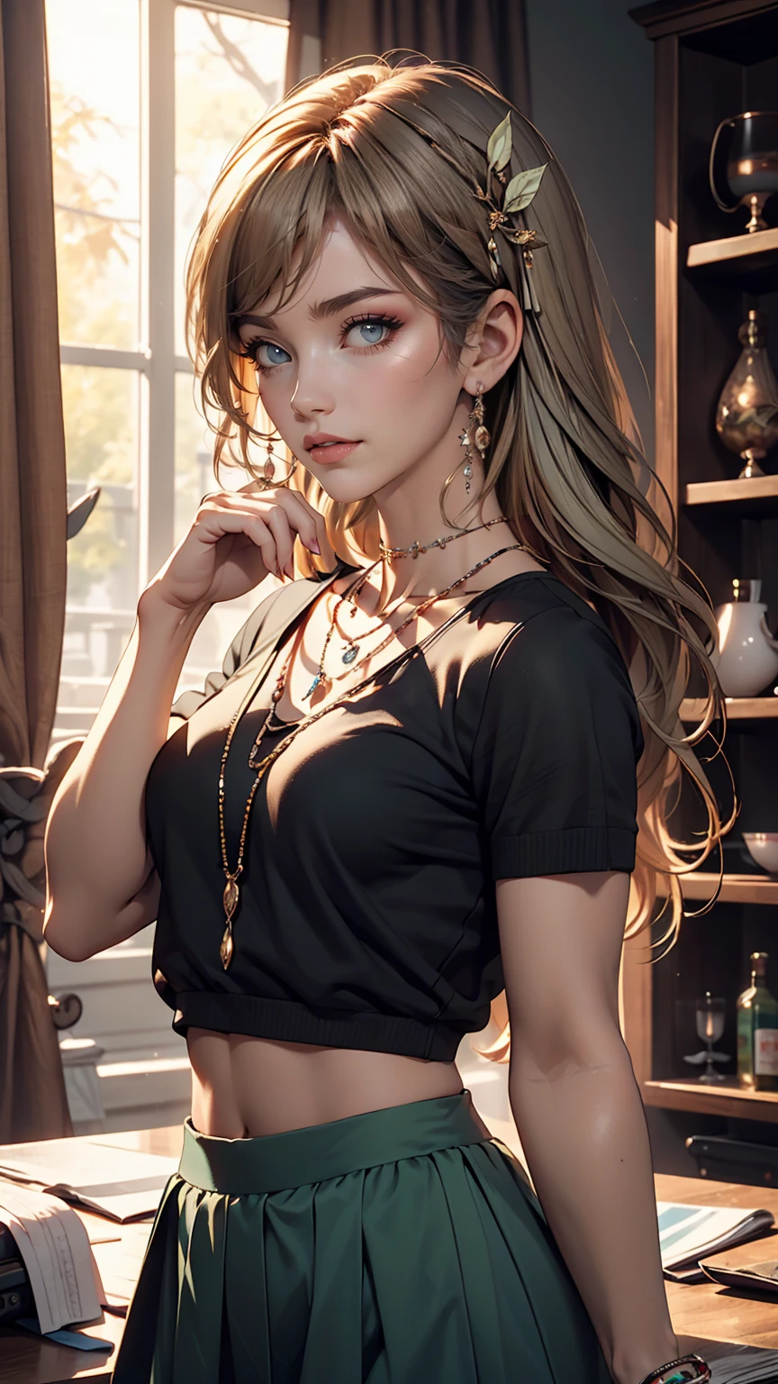 1 girl, 最high quality, masterpiece, High resolution, [purple|Sliver|green] _hair, Black mini skirt, hair accessory, necklace, jewelry, Beautiful Face, I&#39;m looking forward to, Full body image, Realistic, Outdoor, Modern Square, Two-tone lighting, (Skin with attention to detail: 1.2), 8K Ultra HD, Digital SLR, Soft Light, high quality, Volumetric Light, Frank, photograph, High resolution, 4K, 8k, Background Blur