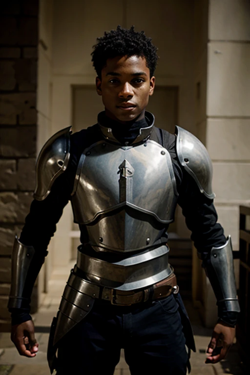 Black Boy Teenage With Knight armor