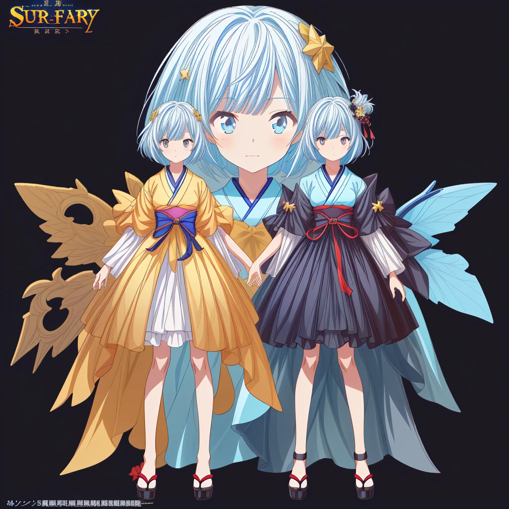 Star Fairy、vtuber-halfbody、(((highest quality、Masterpiece、The best composition、Golden Ratio、Official Art、Super detailed、Super detailedな目)))、ultra detailed, from front, headshot、 blue and white hair color、Short Hair、Standing in front of the viewer、A fusion of Japanese clothing and Gothic Lolita、