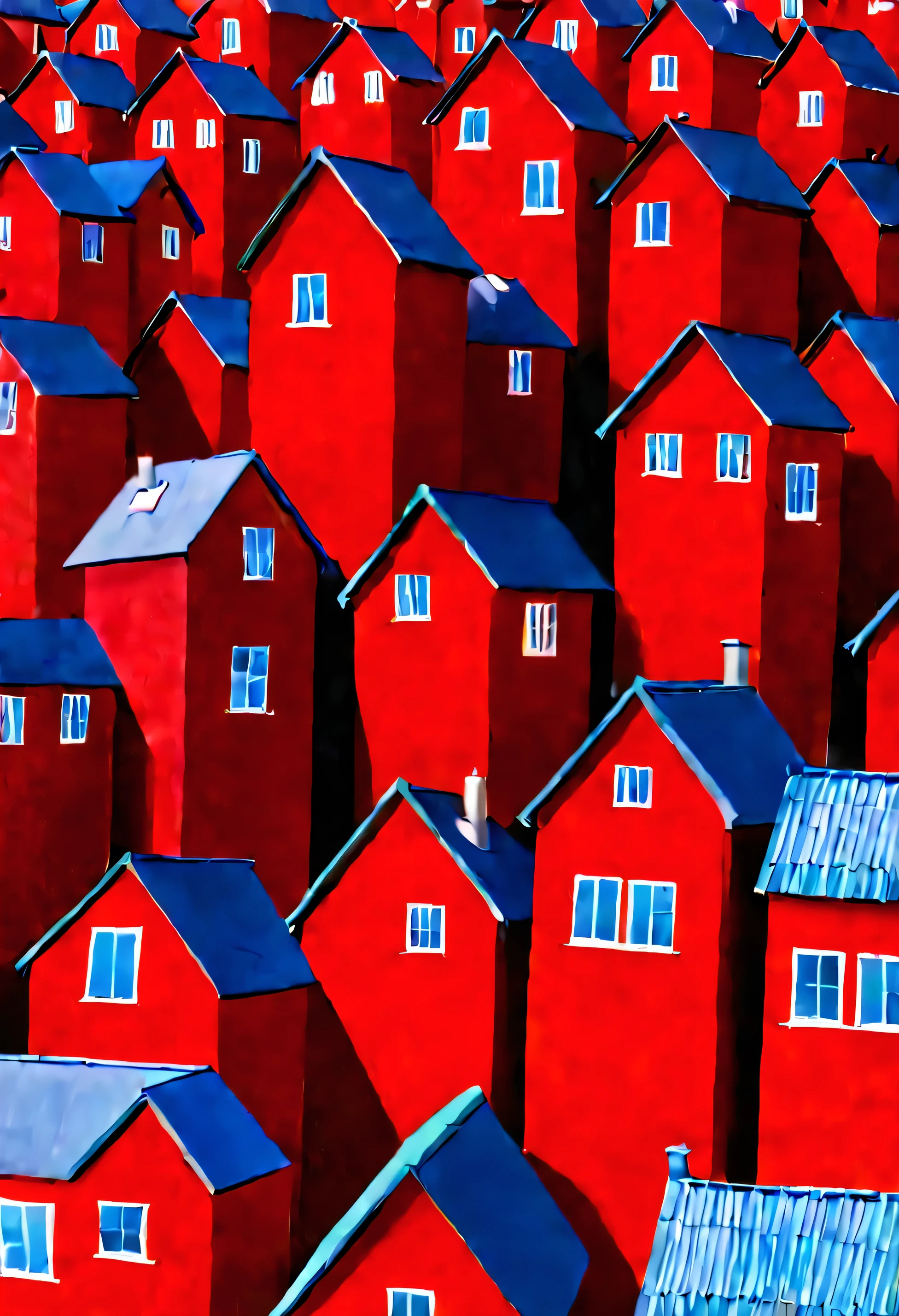 Red houses stacked