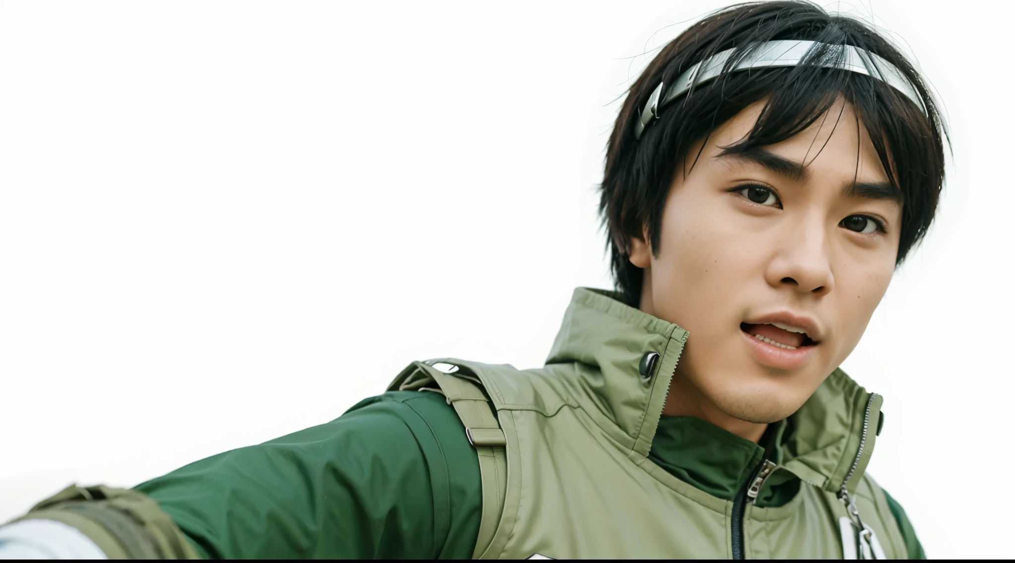 Justin Chon as Rock Lee, very handsome, realistic, 18 years old,
