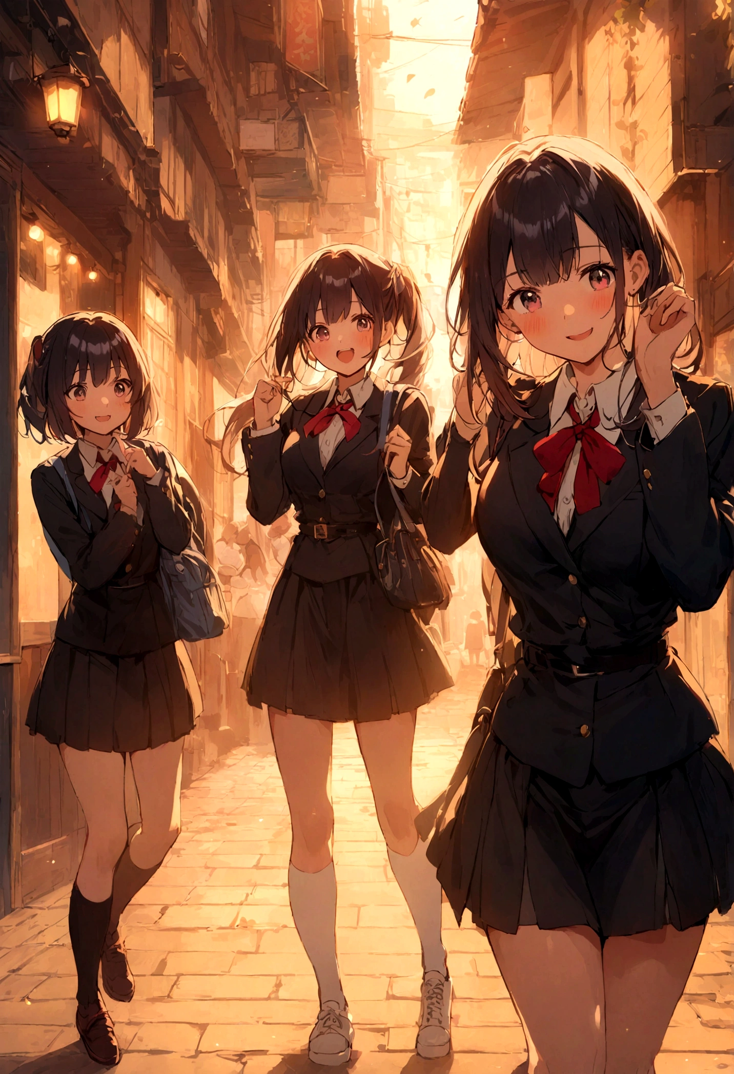 High school girls、Japanese、2 people、looks fun