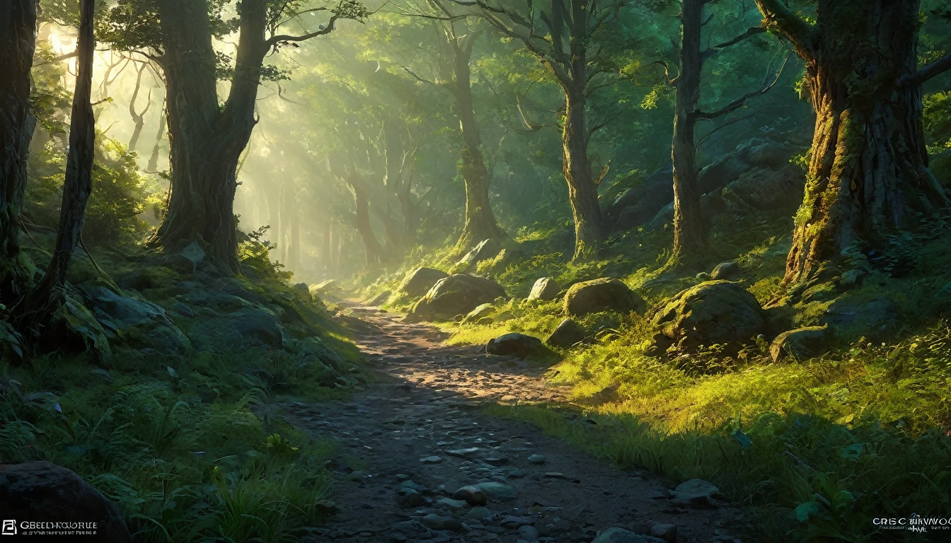 (anime, dark fantasy), (by Greg Rutkowski: 1.2), (masterpiece, best quality, high resolution, highly detailed, depth of filed, HDR:1.2), (a dirt main road lead to a forest, forest entrance, large bushes, small boulders scattered, mysterious, dark hue, a lot adventurer marching), fantastical landscapes, vibrant colors, majestic, dark enchanted, dangerous atmosphere, beautiful, extremely detailed, intricate, delicate, serene fantasy, cinematic lighting, 8k, high quality