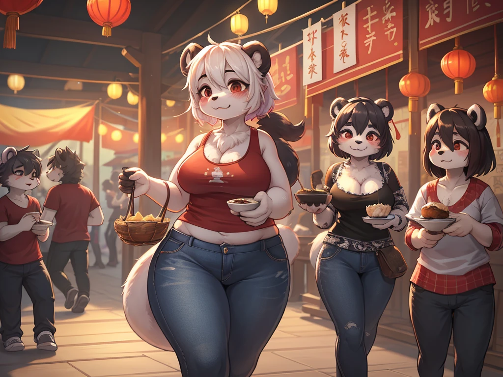 (masterpiece, best quality, highres, detailed, realistic:1.2), korean woman, young, teenager, skinny, slender, (gigantic breasts:1.5), (bursting breasts:1.2), detailed face, beautiful face, cute, enthusiastic, (innocent expression:1.3), braided hair, bunny ears head band, bunny outfit, crowded bar, vibrant colours