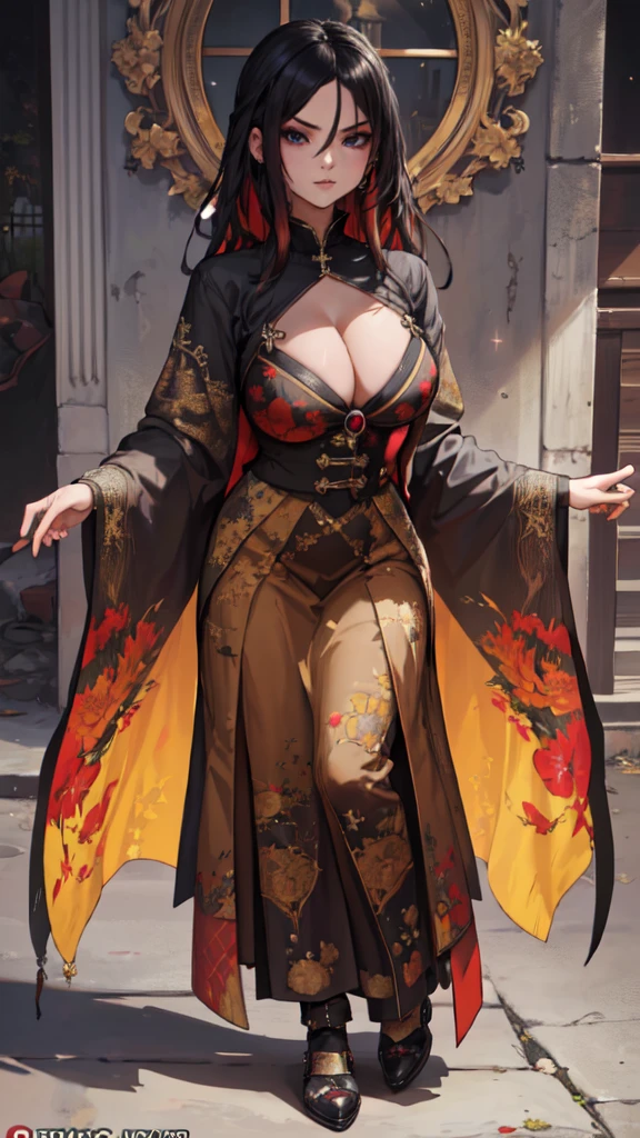 moran, (masterpiece, highest quality, best quality, official art, beautiful and aesthetic: 1.2), (1girl), extremely detailed, (fractal art: 1.3), colorful, highest detailed, perfect face, HDR, bright colors, huge breasts, detailed blue eyes, detailed face, detailed eyes, perfect face, perfect eyes, (full body), intricate undergarment,