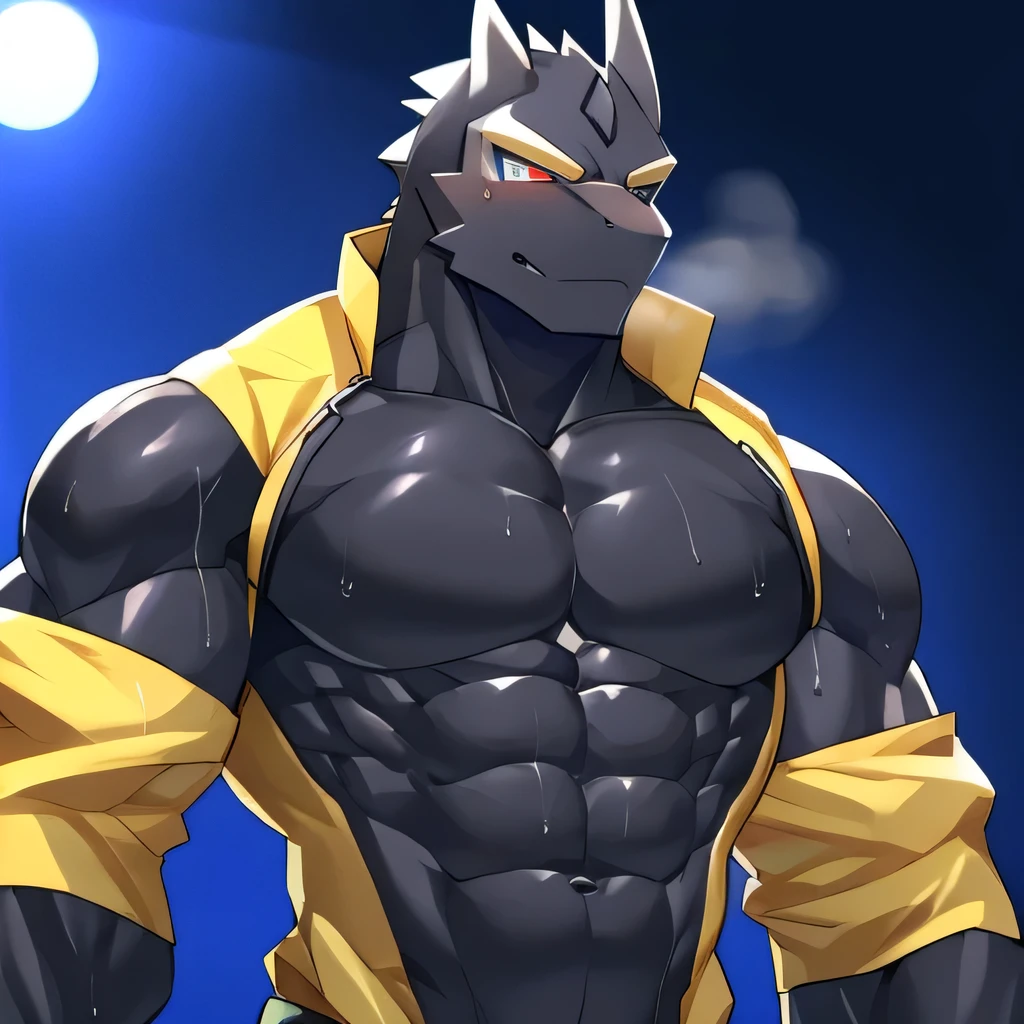 Thin macho western black dragon abs Hollow abs body suit thick arms chest rig 、sweaty skin glow profile Wearily short of breath Chemo shota
have a muscular abs jacket