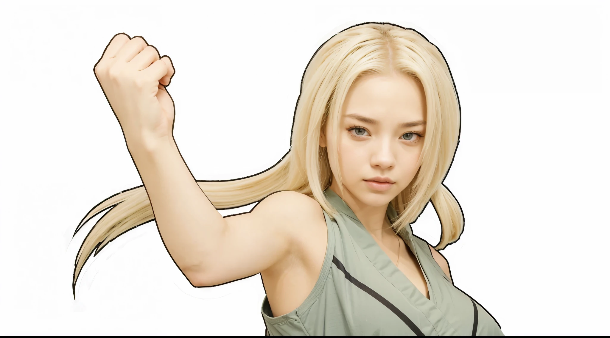 Sydney Sweeney as Tsunade Senju, very beautiful, realistic, 25 years old,