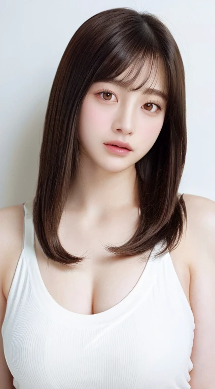 ((highest quality、8k、masterpiece:1.3))、detailed 女性:1.3、(Medium Hair、Huge boobs:1.4)、White Bikini、超detailed、detailed、eyelid、Tokyo、
