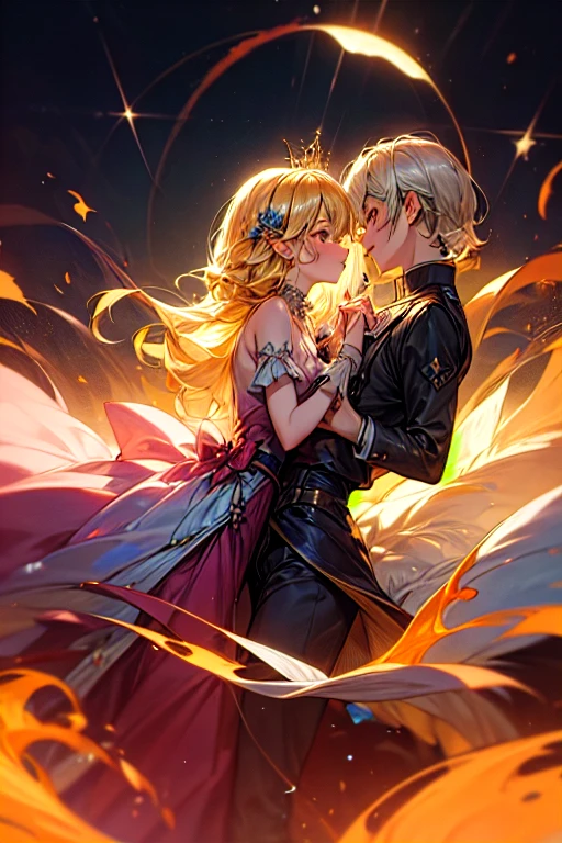 (((masterpiece))), twin souls, (((male and female))), king and queen, prince and princess BREAK (((Ross Lynch))), matching souls, matching hearts, twin hearts BREAK lovers in cosmic bliss, eternal love, searching for each other in heaven, twin, angels, 32k, high detail, high resolution, stunningly beautiful, fire, highly detailed, absurdes, bokeh