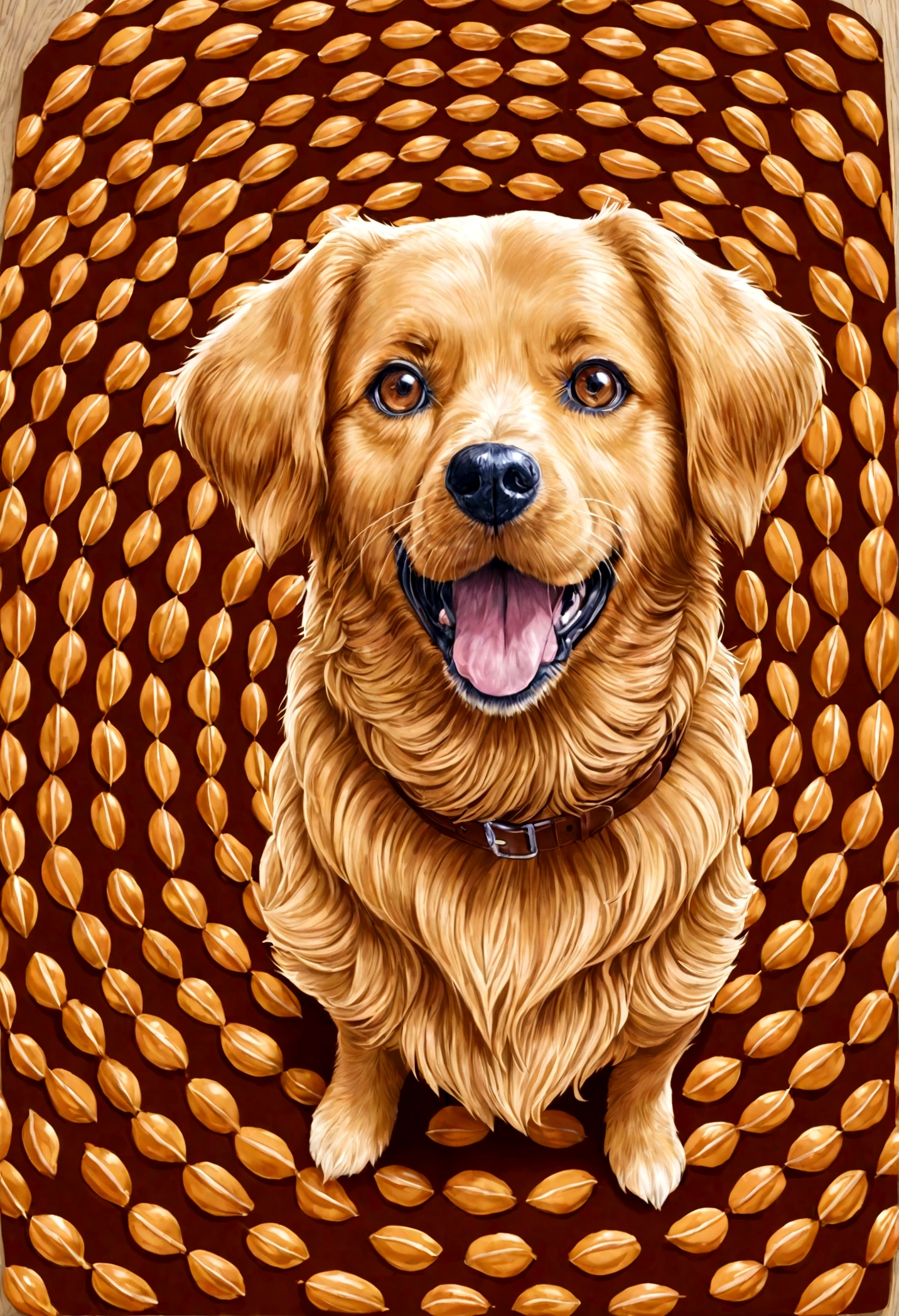 only the color of the dog is caramel, don't use caramel for the rest of the image