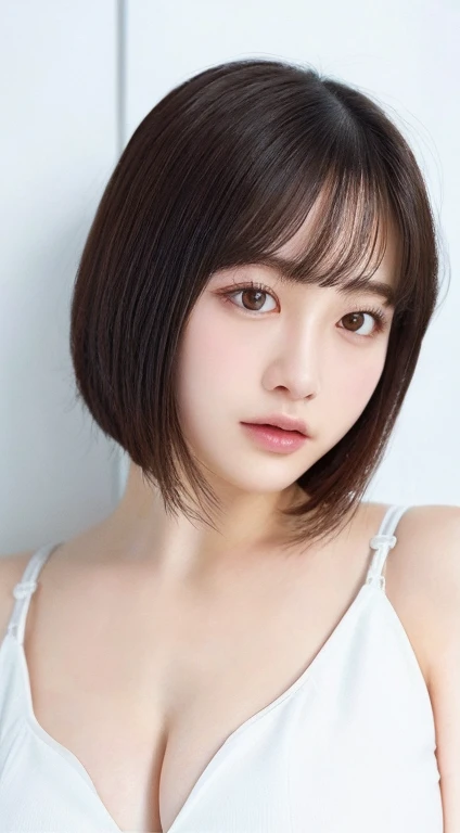((highest quality、8k、masterpiece:1.3))、detailed 女性:1.3、(Medium Hair、Huge boobs:1.4)、White micro bikini、超detailed、detailed、eyelid、Tokyo、Upper Body