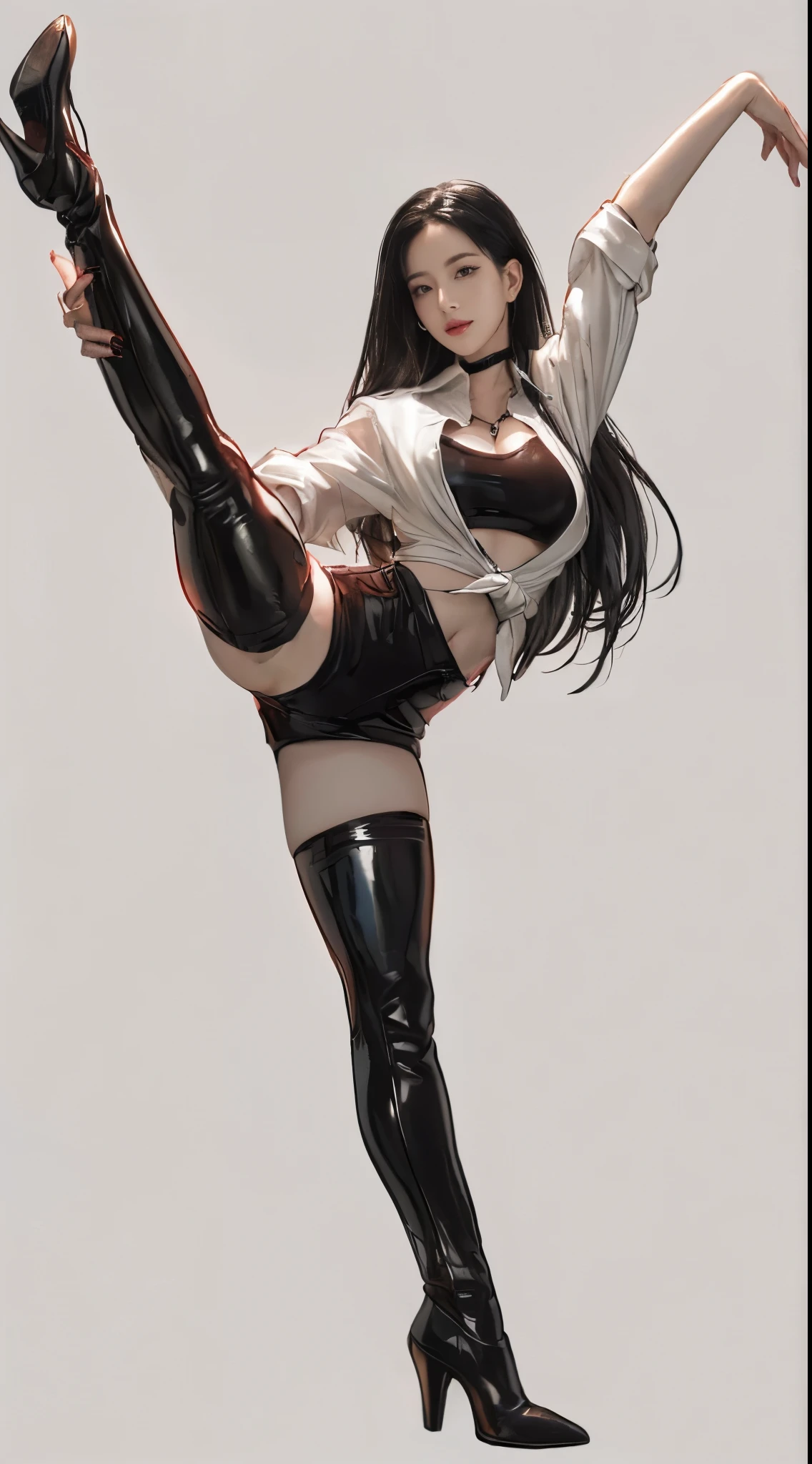 Araffe lady in black latex suit poses for photo, Style Art, Tifa lockhart, Tifa, Tifa lockhart portrait, Krenz Kushat and Artgerm, author：Yang Jie, Extremely detailed artger, Tifa lockheart, seductive Tifa lockhart portrait, Female action anime girl, Ross trans style, Art style