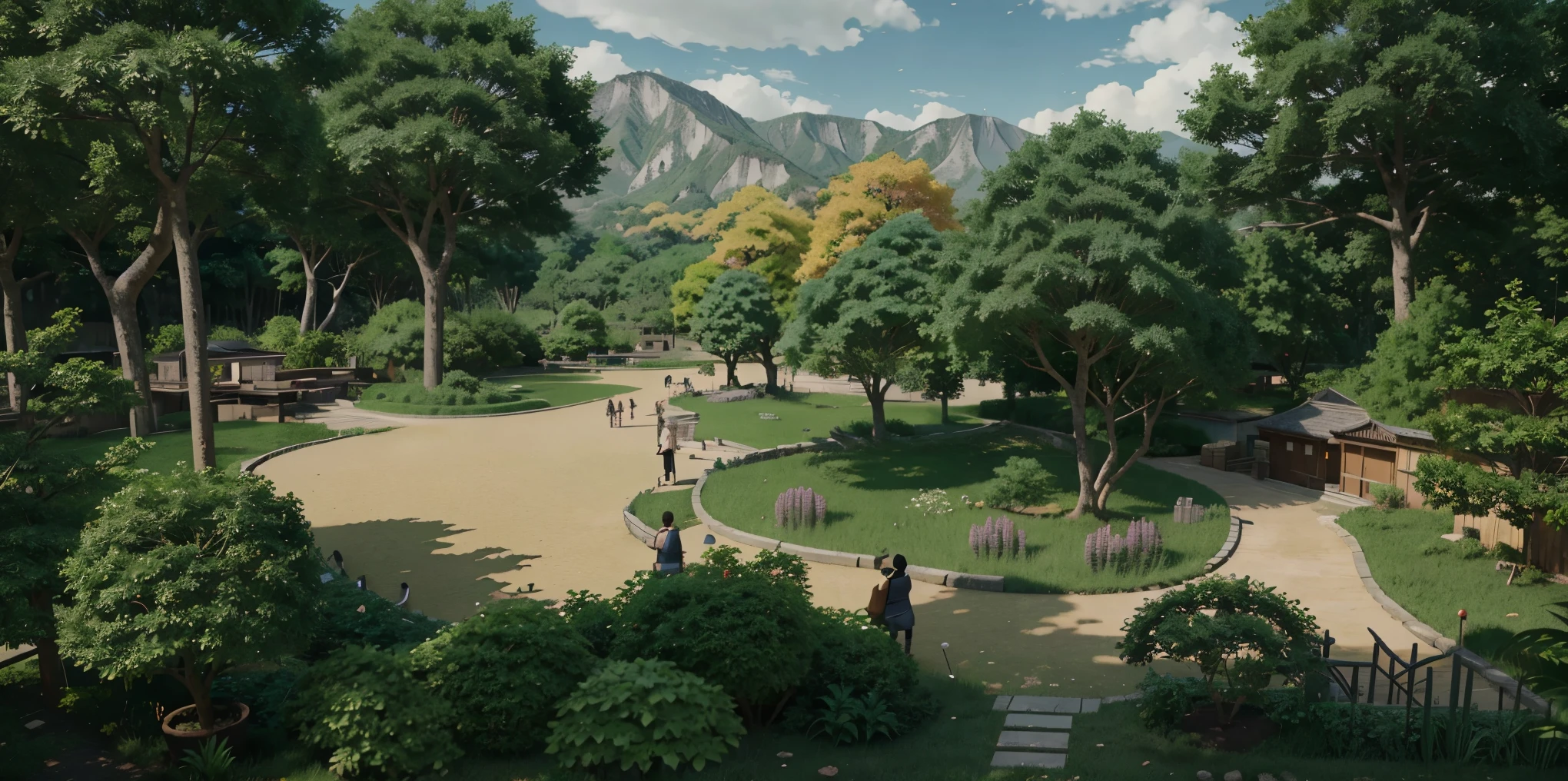 Naruto setting, leaf village, extremely realistic, Konoha